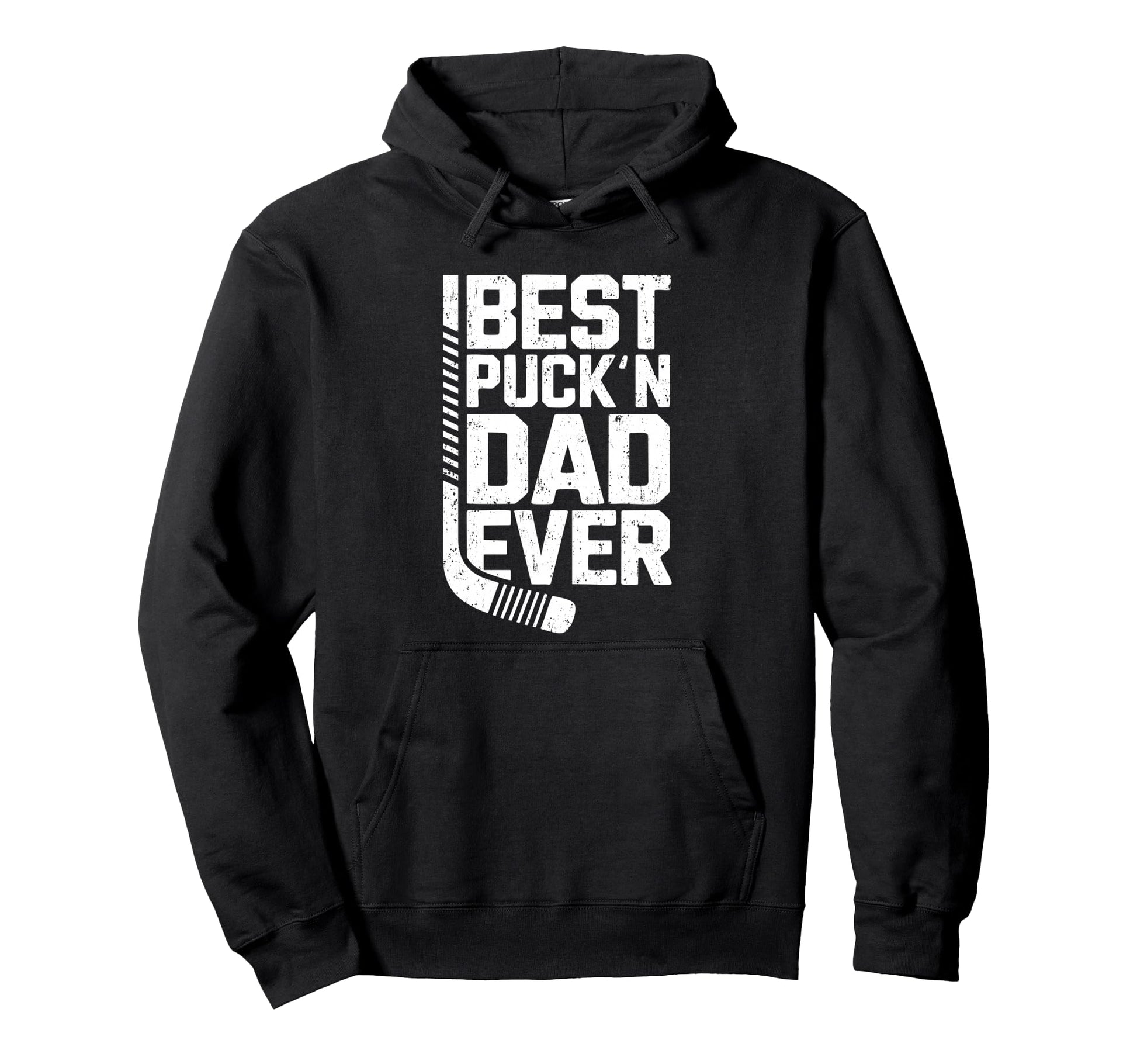 Best Puckn Dad Ever Funny Hockey Dad Hoodie - Minimalist Print Men Women - T-Shirt, Sweatshirt, Hoodie