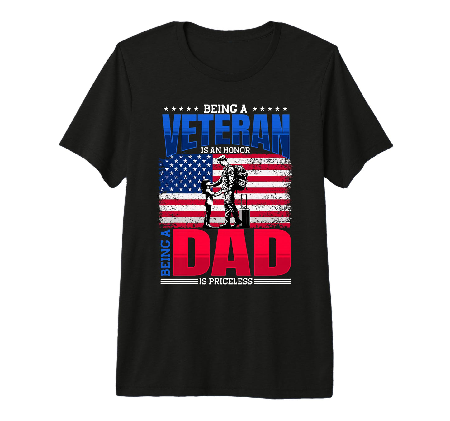 Mens Veteran Dad Soldier Patriotic T-Shirt - Aesthetic Graphic for Adults - T-Shirt, Sweatshirt, Hoodie