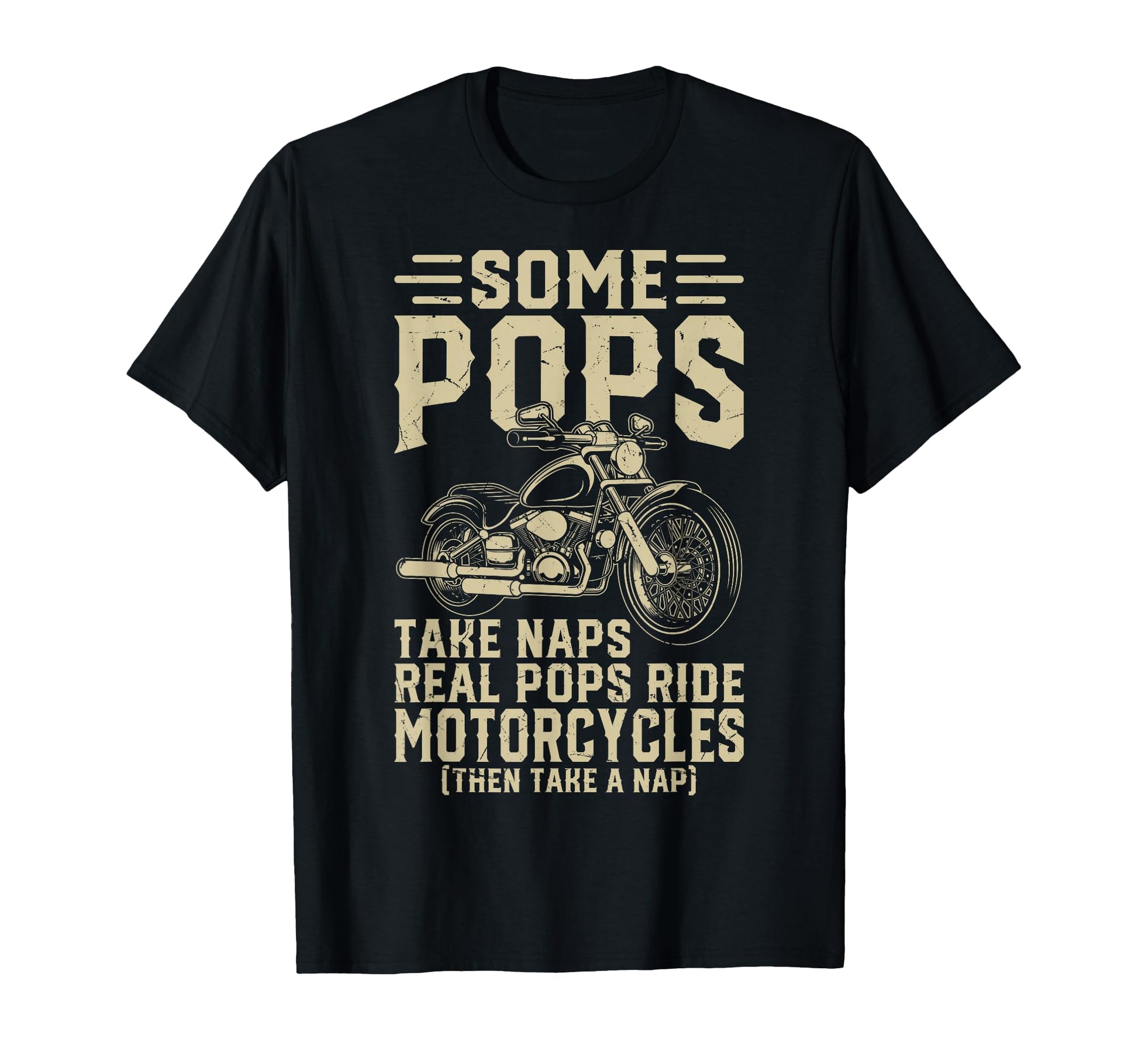 Real Pops Motorcycle Biker Dad Road T-Shirt - Aesthetic Graphic for Adults - T-Shirt, Sweatshirt, Hoodie