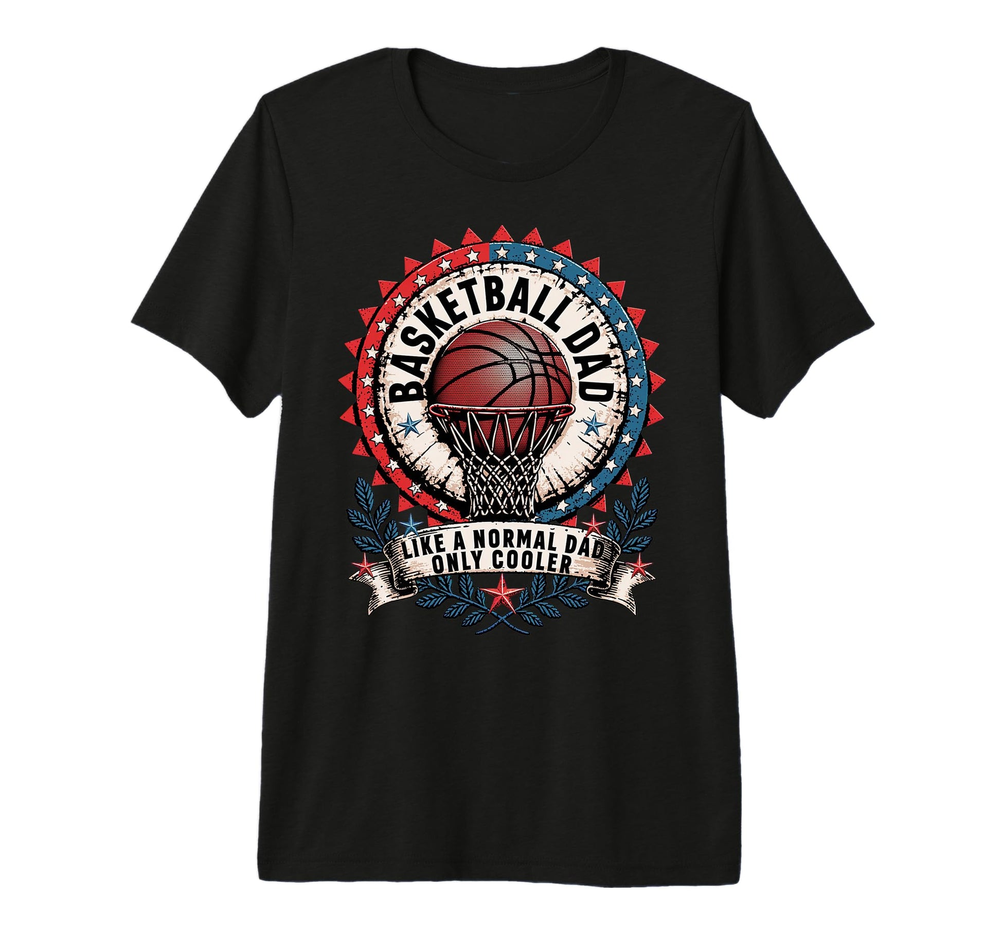 Basketball Dad Fathers Day Tri Blend T-Shirt - Novelty Apparel Unisex - T-Shirt, Sweatshirt, Hoodie