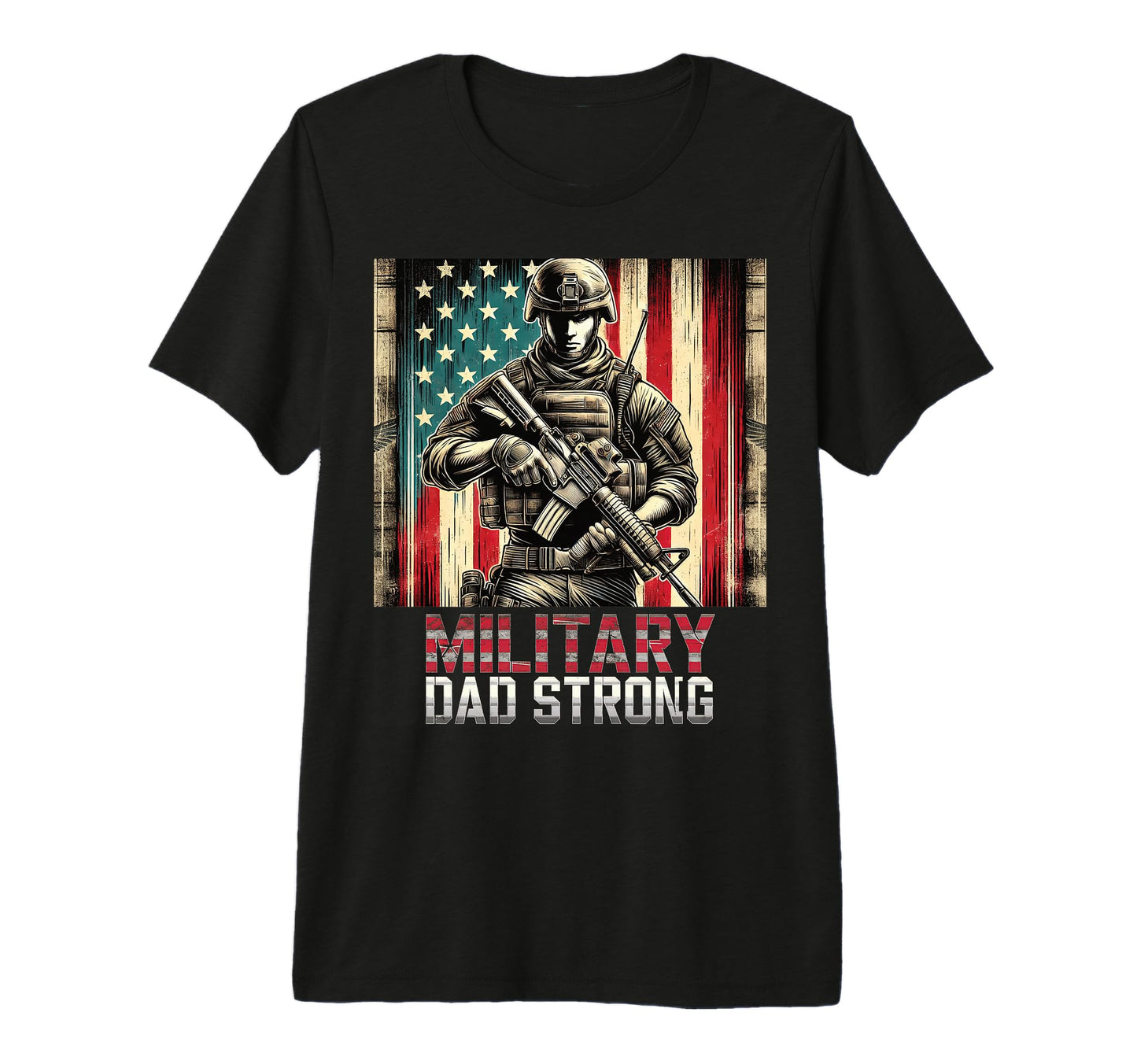 Military Dad Strong Honor Brave T-Shirt - Minimalist Print for Adults - T-Shirt, Sweatshirt, Hoodie