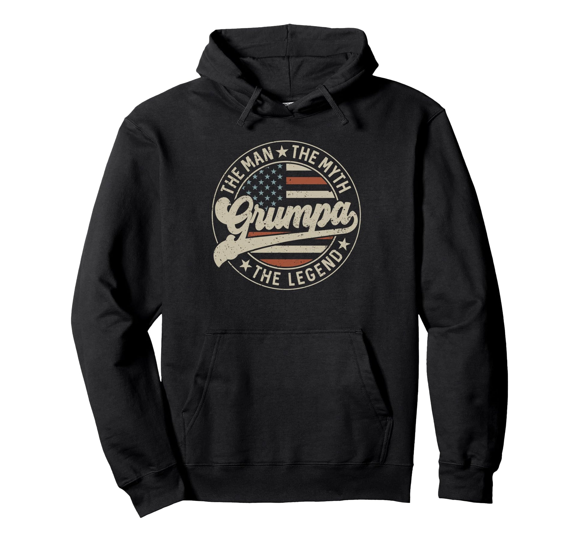 Grumpa Myth Legend Us Flag Fathers Day Hoodie - Unique Graphic for Adults - T-Shirt, Sweatshirt, Hoodie