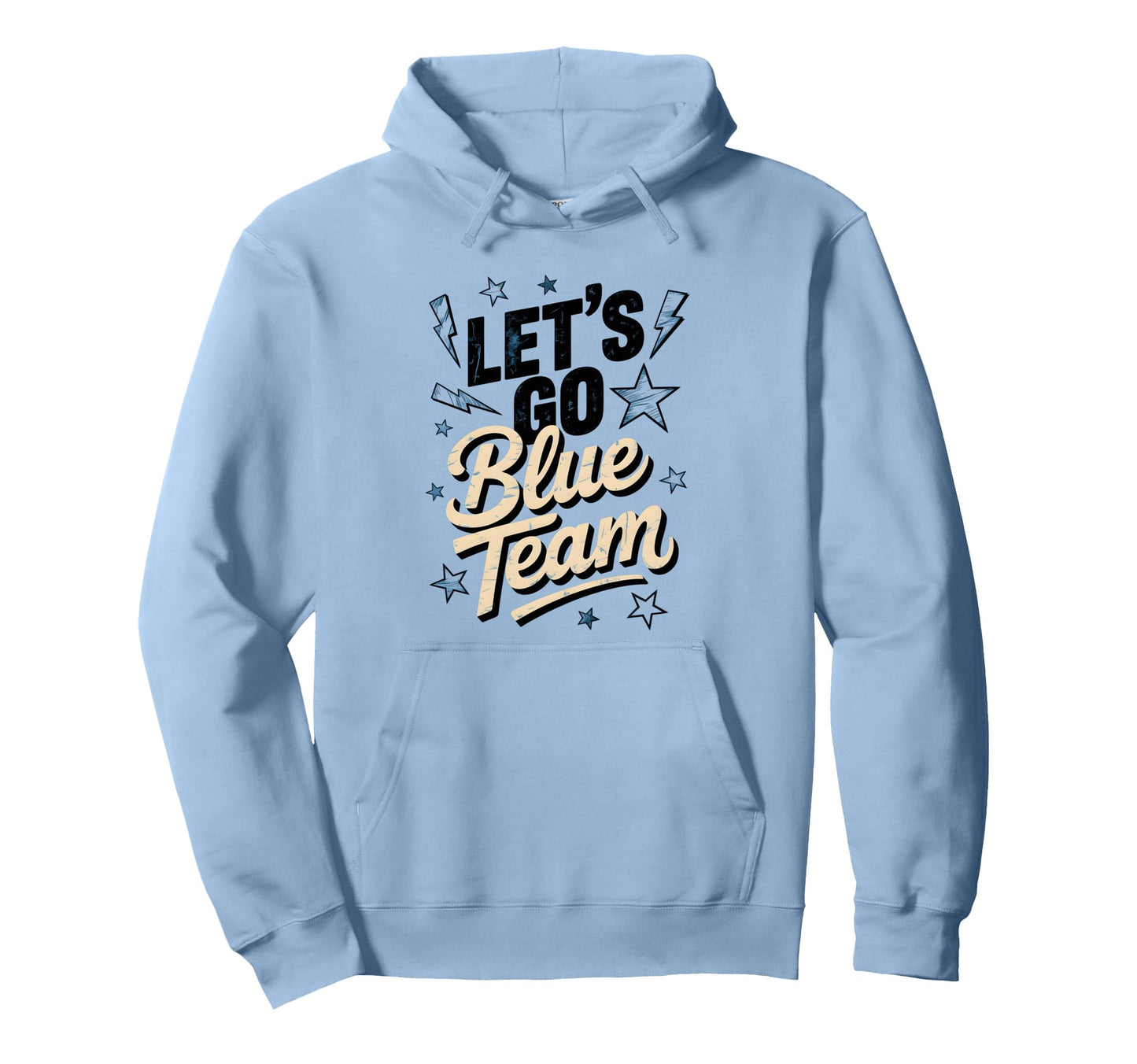Lets Go Blue Team Summer Camp Field Day Hoodie - Minimalist Print Unisex - T-Shirt, Sweatshirt, Hoodie