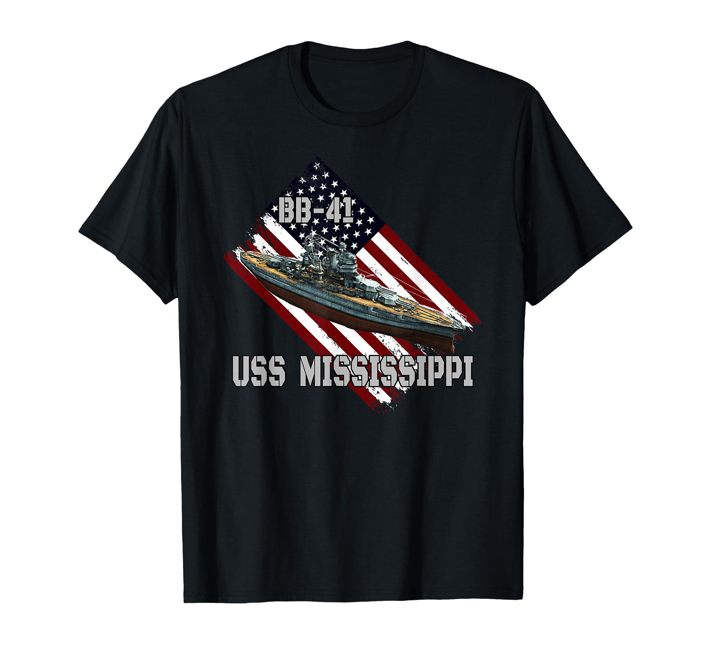 Battleship Uss Mississippi Bb 41 Combat T-Shirt - Custom Art Print Unisex - T-Shirt, Sweatshirt, Hoodie