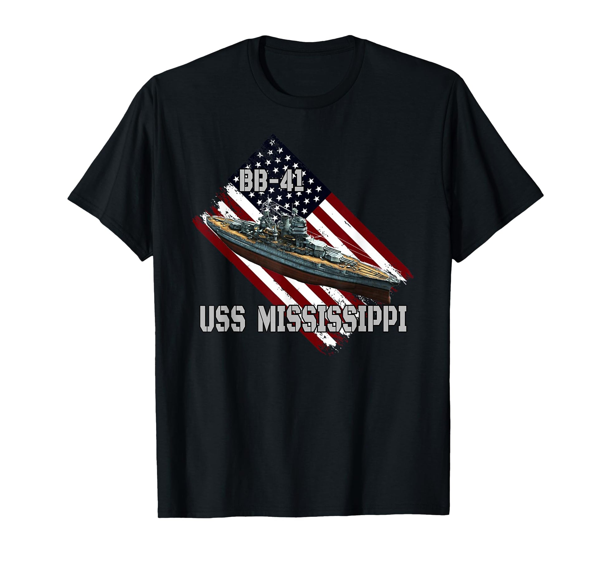 Battleship Uss Mississippi Bb 41 Combat T-Shirt - Custom Art Print Unisex - T-Shirt, Sweatshirt, Hoodie