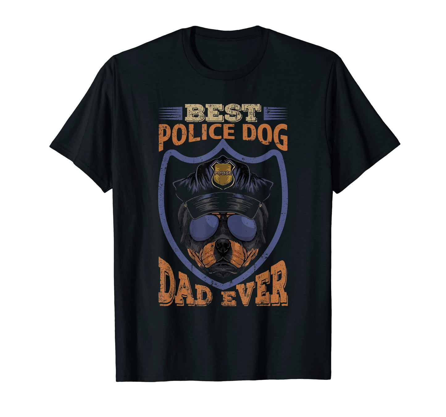 Best Police Dog Dad Ever American T-Shirt - Fun Novelty Design for Adults - T-Shirt, Sweatshirt, Hoodie