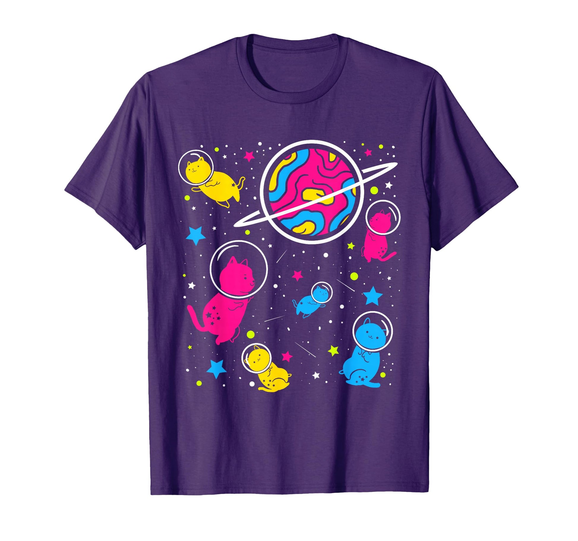 Pan Pride Cat Space Pansexual T-Shirt - Casual Everyday Wear Unisex - T-Shirt, Sweatshirt, Hoodie