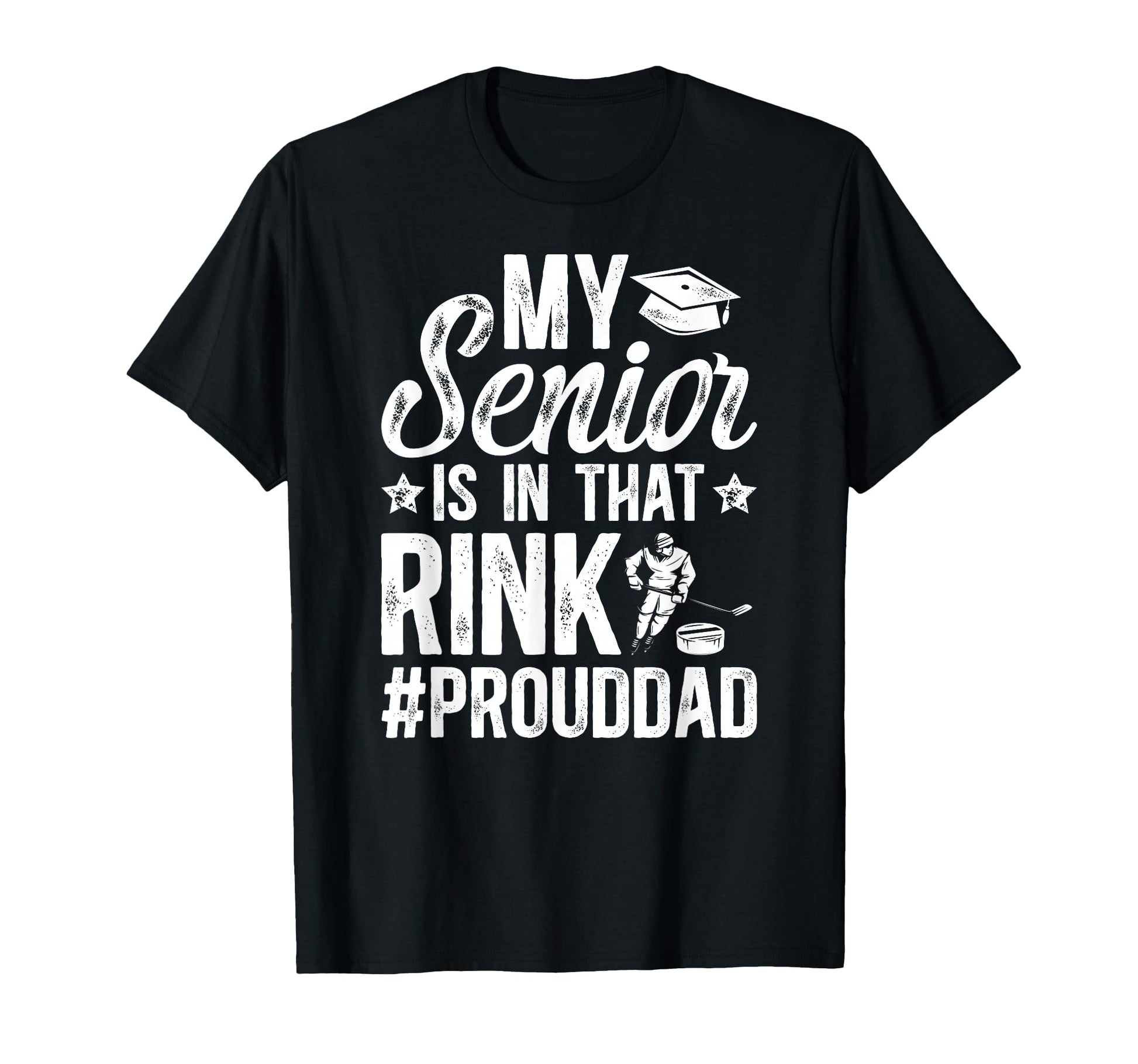 Proud Hockey Senior Dad Ice Hockey T-Shirt - Novelty Apparel for Adults - T-Shirt, Sweatshirt, Hoodie