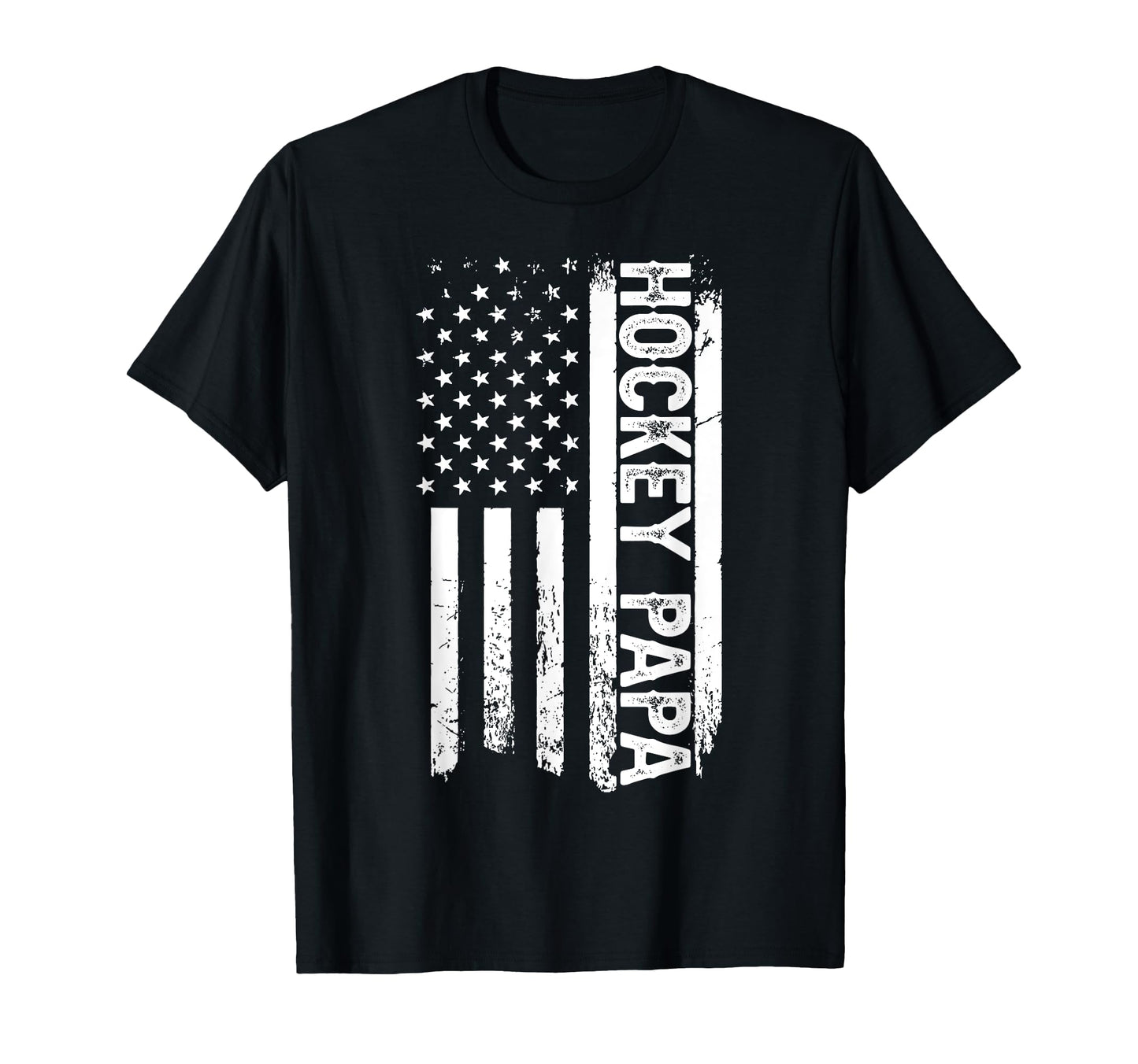 Proud Hockey Papa Sports Dad Patriotic T-Shirt - Graphic Print Unisex - T-Shirt, Sweatshirt, Hoodie