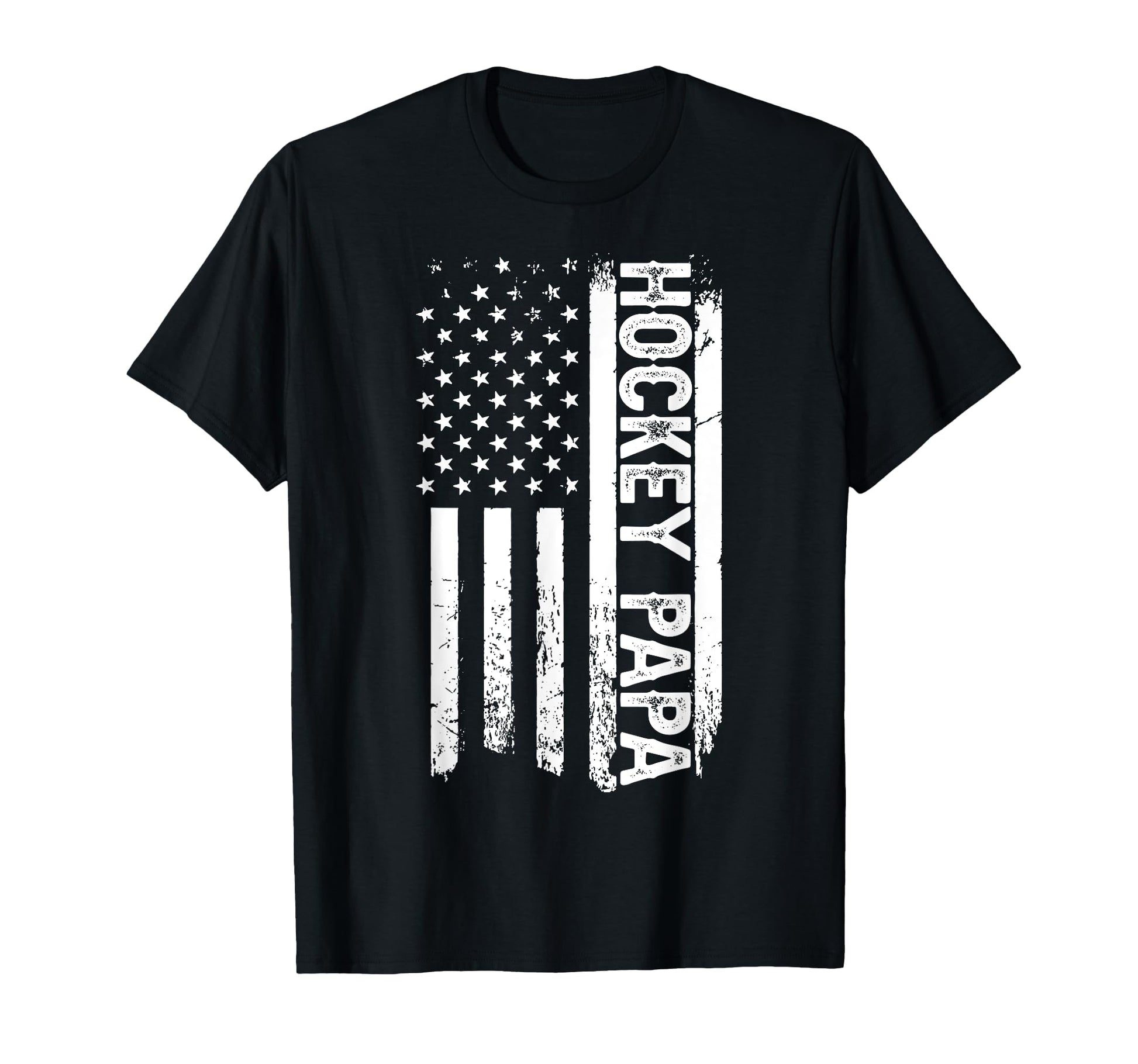 Proud Hockey Papa Sports Dad Patriotic T-Shirt - Graphic Print Unisex - T-Shirt, Sweatshirt, Hoodie