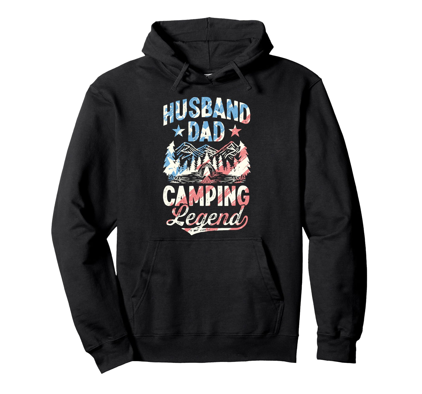 Husband Dad Camping Camo Fathers Day Hoodie - Unique Graphic Men Women - T-Shirt, Sweatshirt, Hoodie