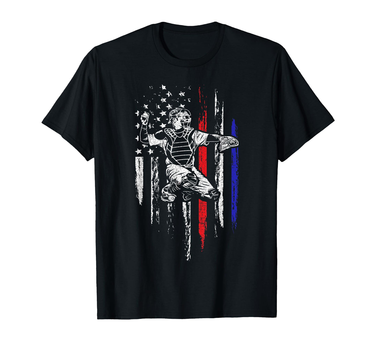 Baseball American Flag Patriotic T-Shirt - Novelty Apparel Men Women - T-Shirt, Sweatshirt, Hoodie