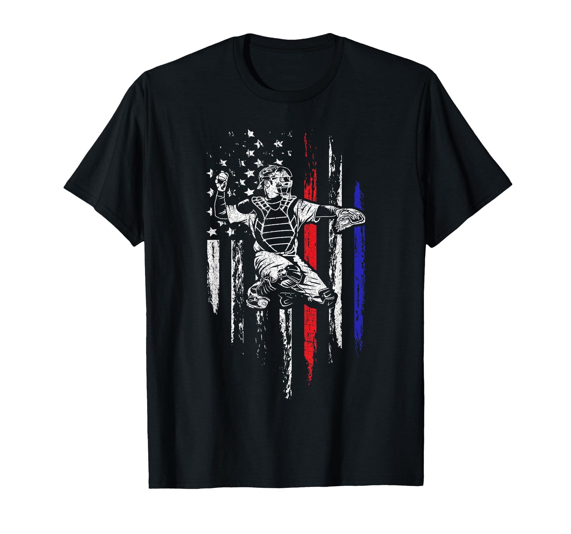 Baseball American Flag Patriotic T-Shirt - Novelty Apparel Men Women - T-Shirt, Sweatshirt, Hoodie