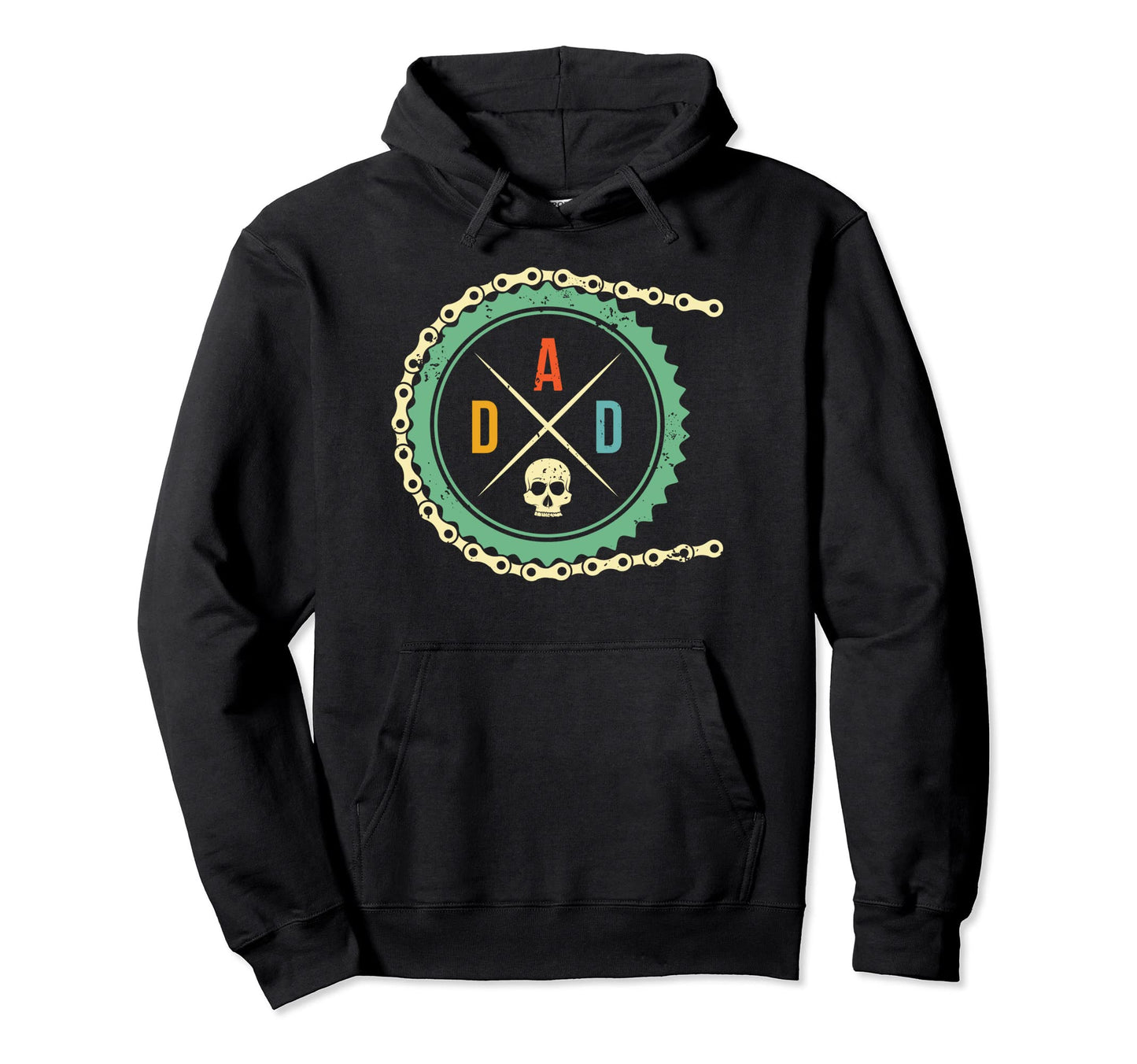 Bike Skull Dad Mountain Biking Mtb Hoodie - Novelty Apparel Men Women - T-Shirt, Sweatshirt, Hoodie