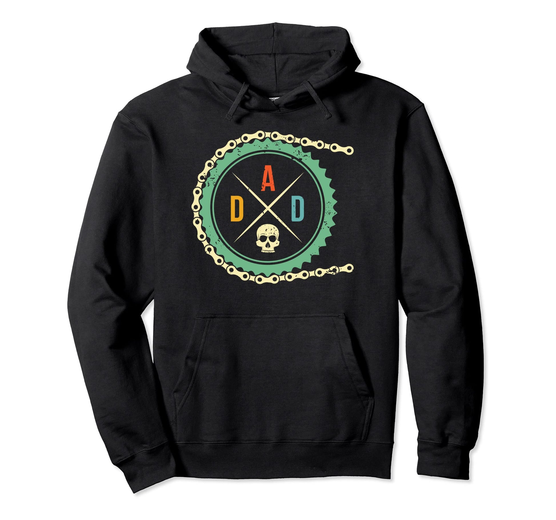 Bike Skull Dad Mountain Biking Mtb Hoodie - Novelty Apparel Men Women - T-Shirt, Sweatshirt, Hoodie