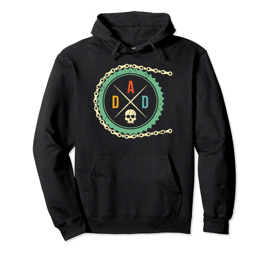 Bike Skull Dad Mountain Biking Mtb Hoodie - Novelty Apparel Men Women - T-Shirt, Sweatshirt, Hoodie