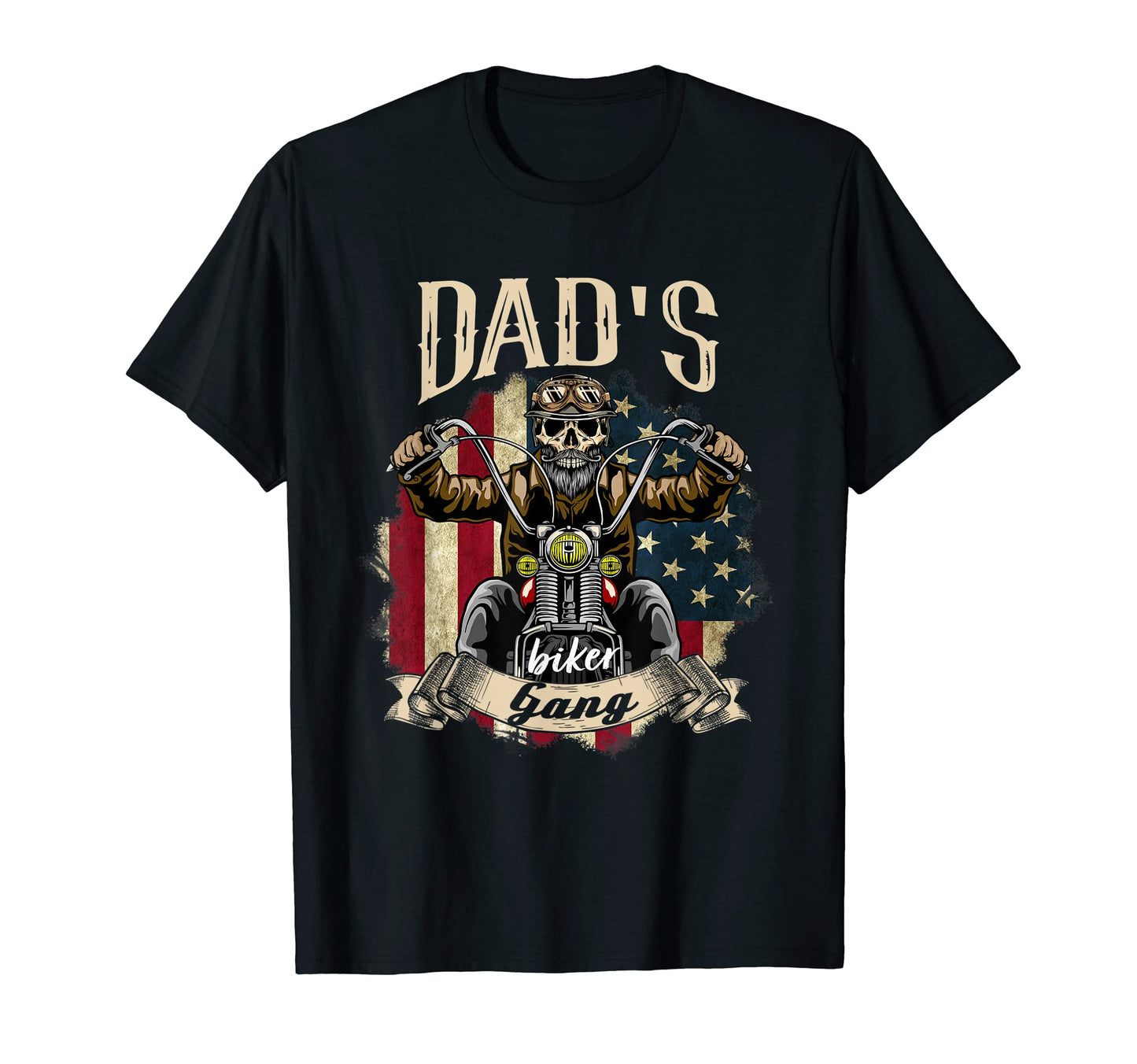 Mens Dad Biker Gang Flag Dad Rides Bike T-Shirt - Trendy Graphic Men Women - T-Shirt, Sweatshirt, Hoodie