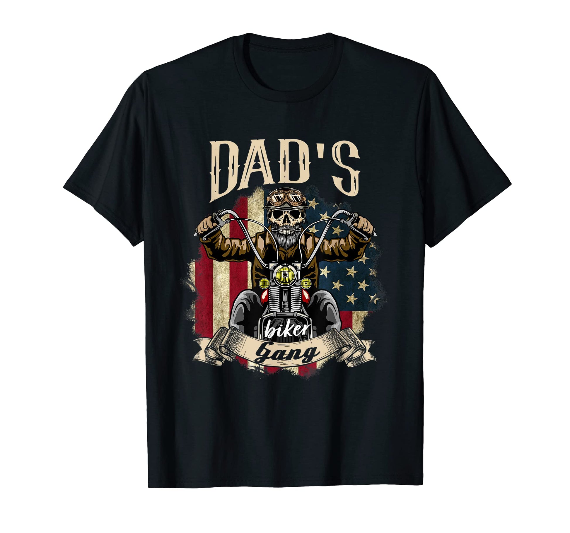 Mens Dad Biker Gang Flag Dad Rides Bike T-Shirt - Trendy Graphic Men Women - T-Shirt, Sweatshirt, Hoodie
