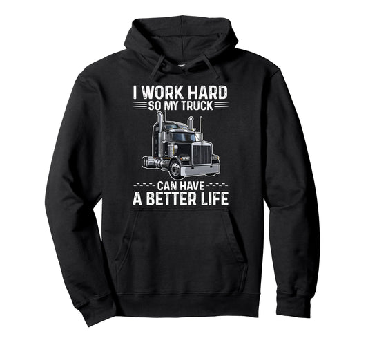 Best Truck Driver Art Dad Papa Trucking Cdl Hoodie - Trendy Graphic Unisex - T-Shirt, Sweatshirt, Hoodie