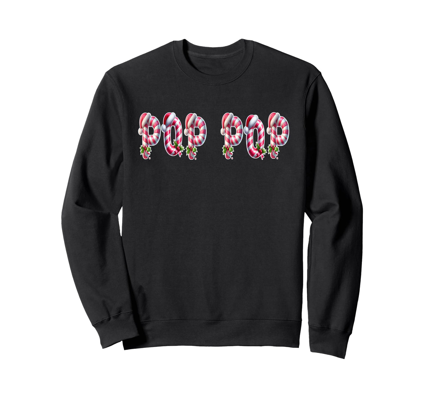 Candy Cane Grandpa Pop Pop Party Sweatshirt - Trendy Graphic for Adults - T-Shirt, Sweatshirt, Hoodie