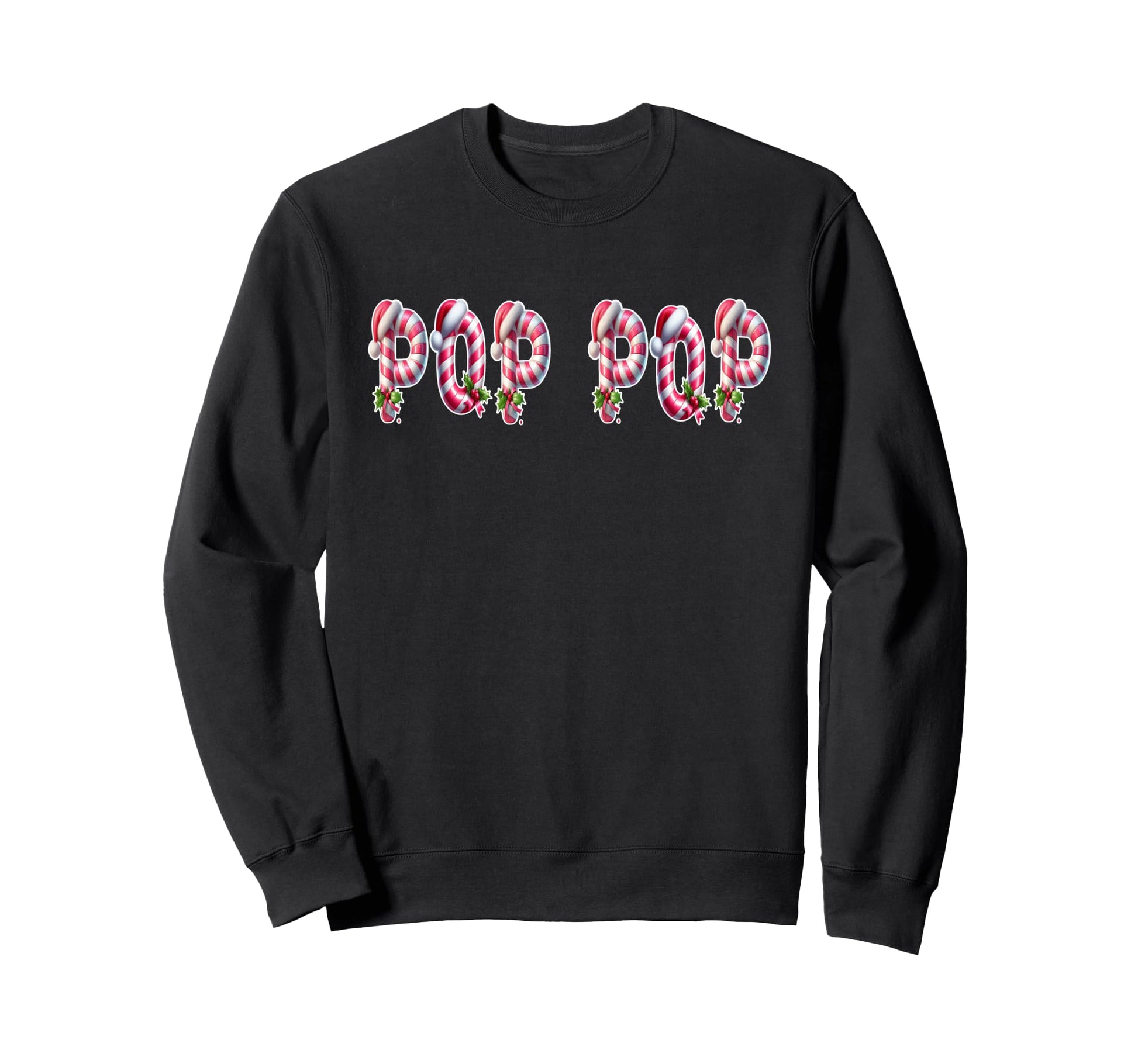 Candy Cane Grandpa Pop Pop Party Sweatshirt - Trendy Graphic for Adults - T-Shirt, Sweatshirt, Hoodie