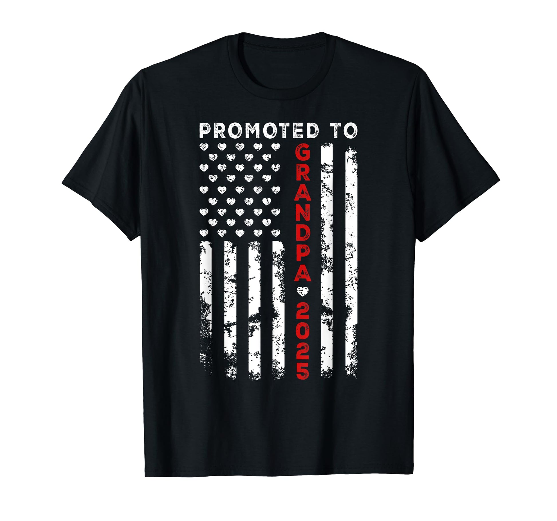Usa American Flag Promoted To Grandpa T-Shirt - Minimalist Print Men Women - T-Shirt, Sweatshirt, Hoodie