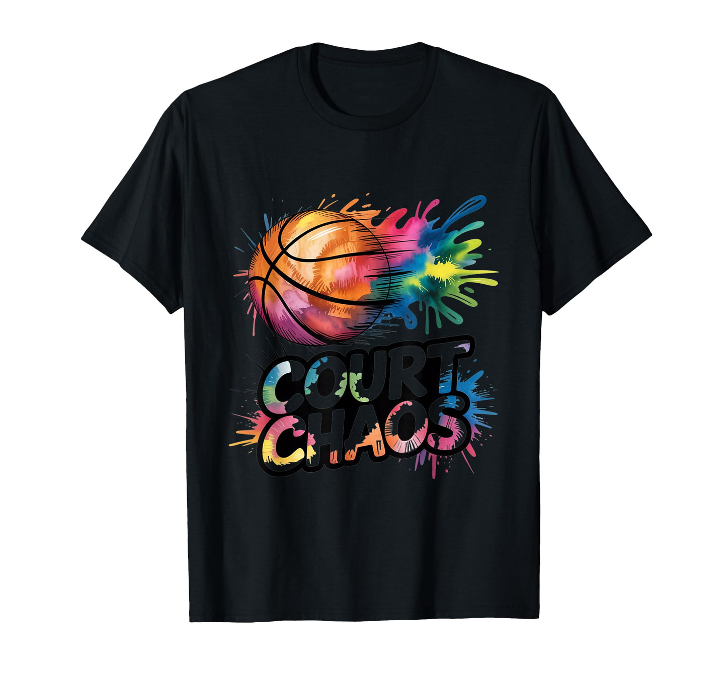 Court Chaos Basketball Ball Graffiti T-Shirt - Aesthetic Graphic Unisex - T-Shirt, Sweatshirt, Hoodie
