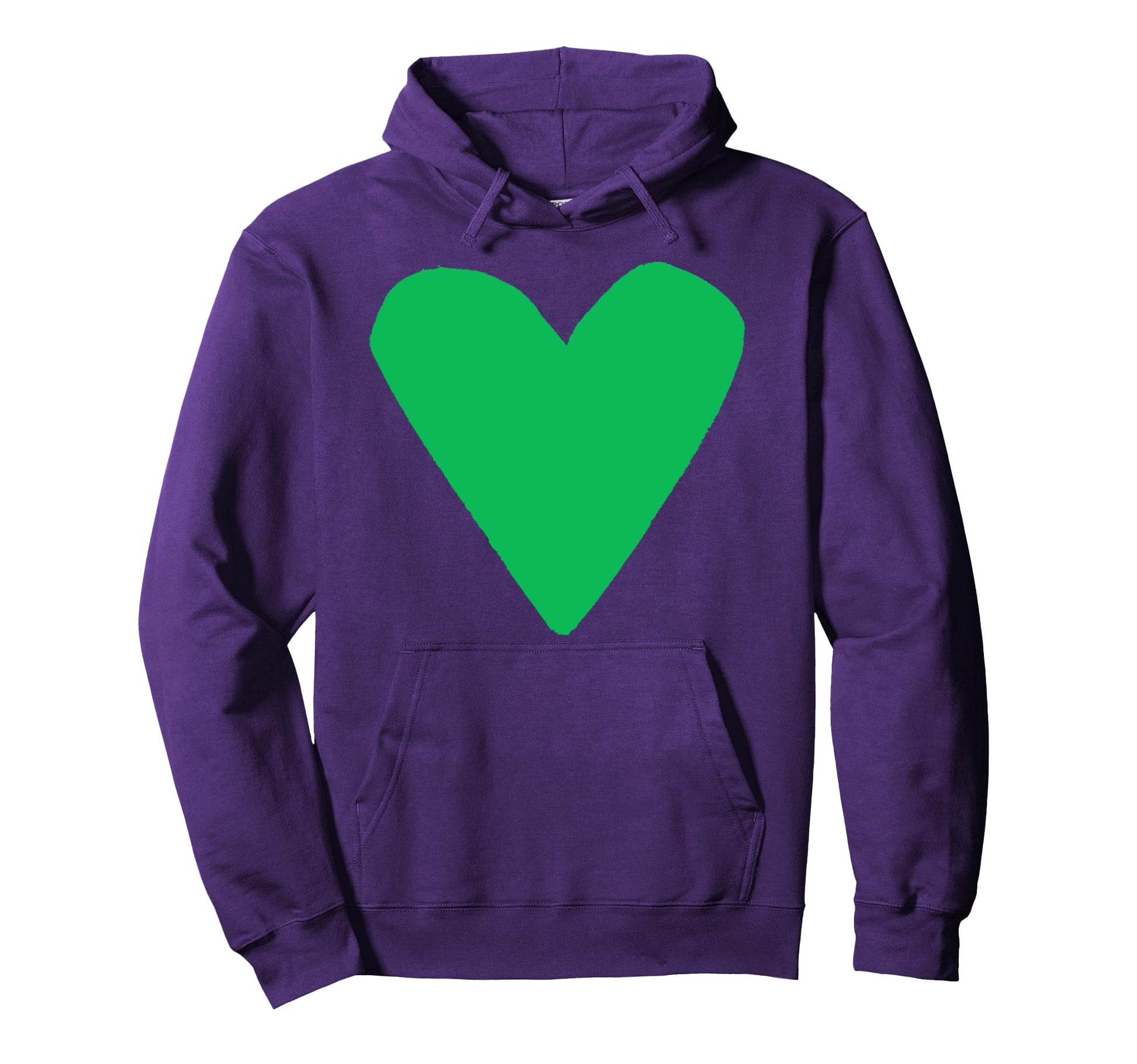 Green Heart Purple Hoodie - Casual Everyday Wear Unisex - T-Shirt, Sweatshirt, Hoodie