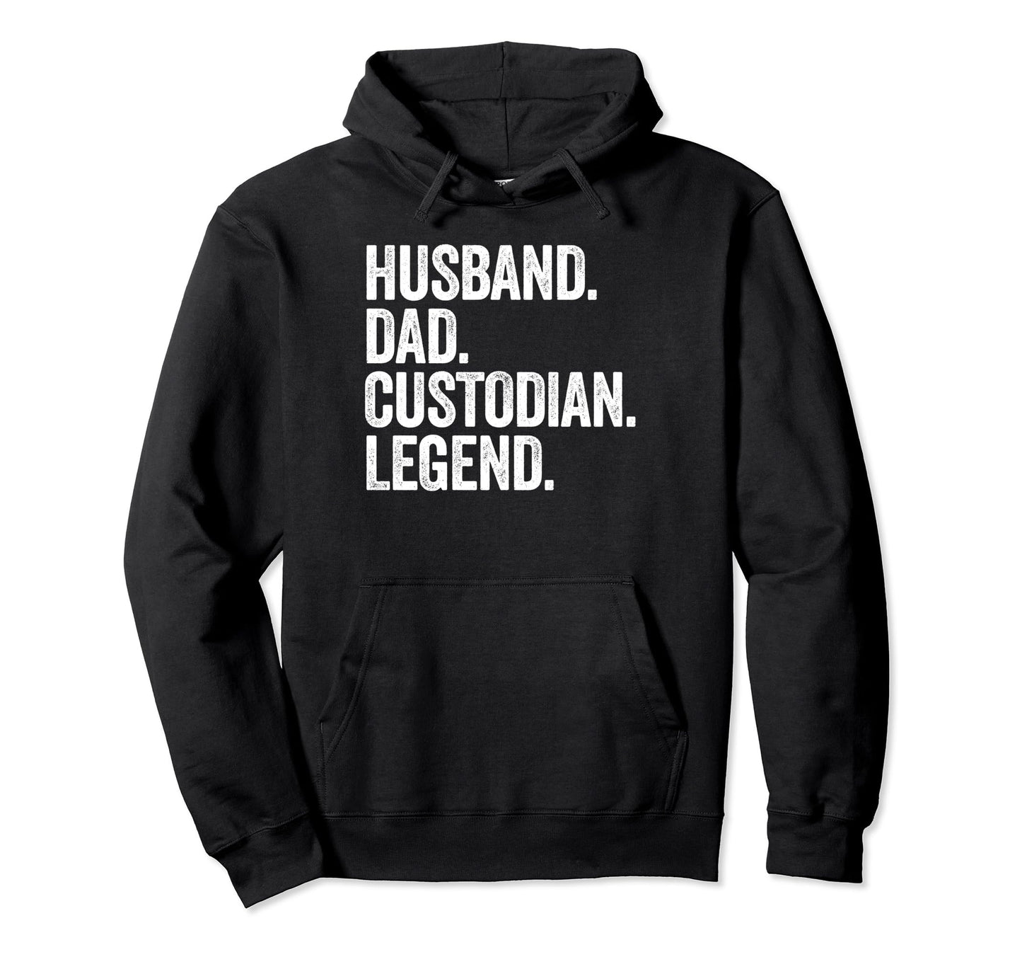 Husband Dad Custodian Funny Janitor Hoodie - Minimalist Print Men Women - T-Shirt, Sweatshirt, Hoodie