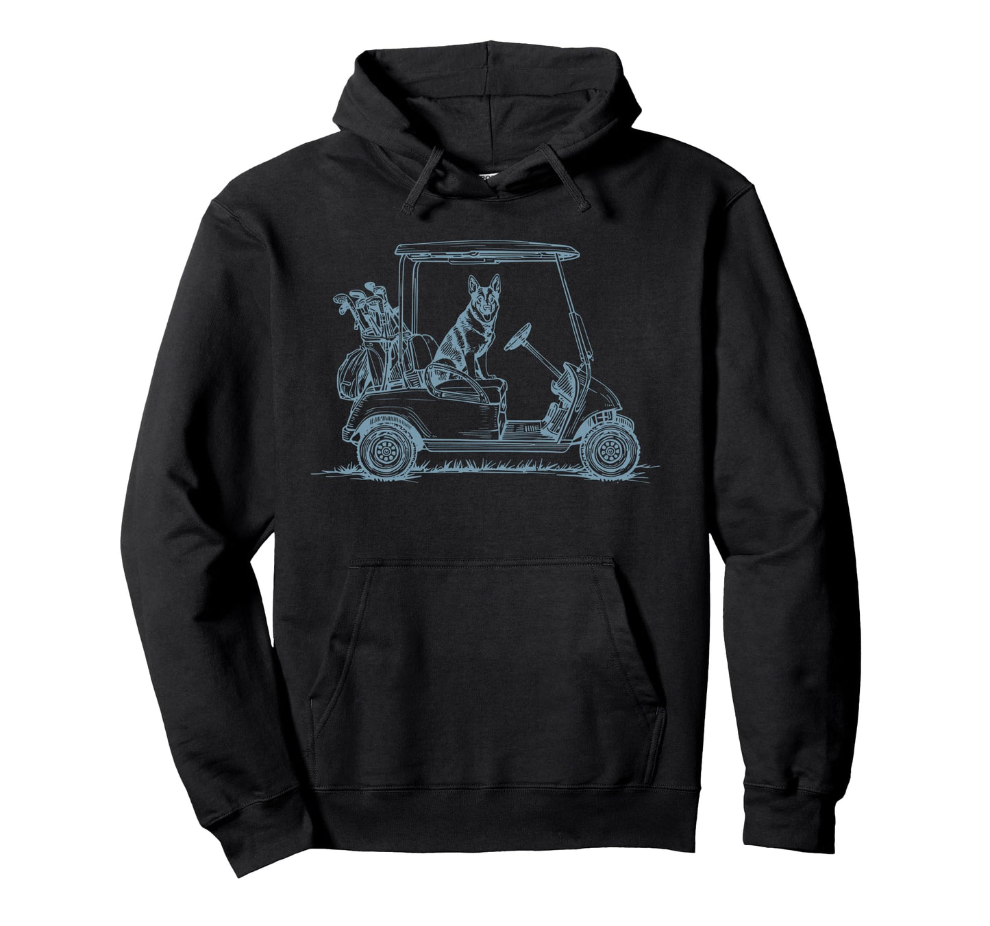 German Shepherd Dad Golf Car Golfing Hoodie - Minimalist Print Men Women - T-Shirt, Sweatshirt, Hoodie