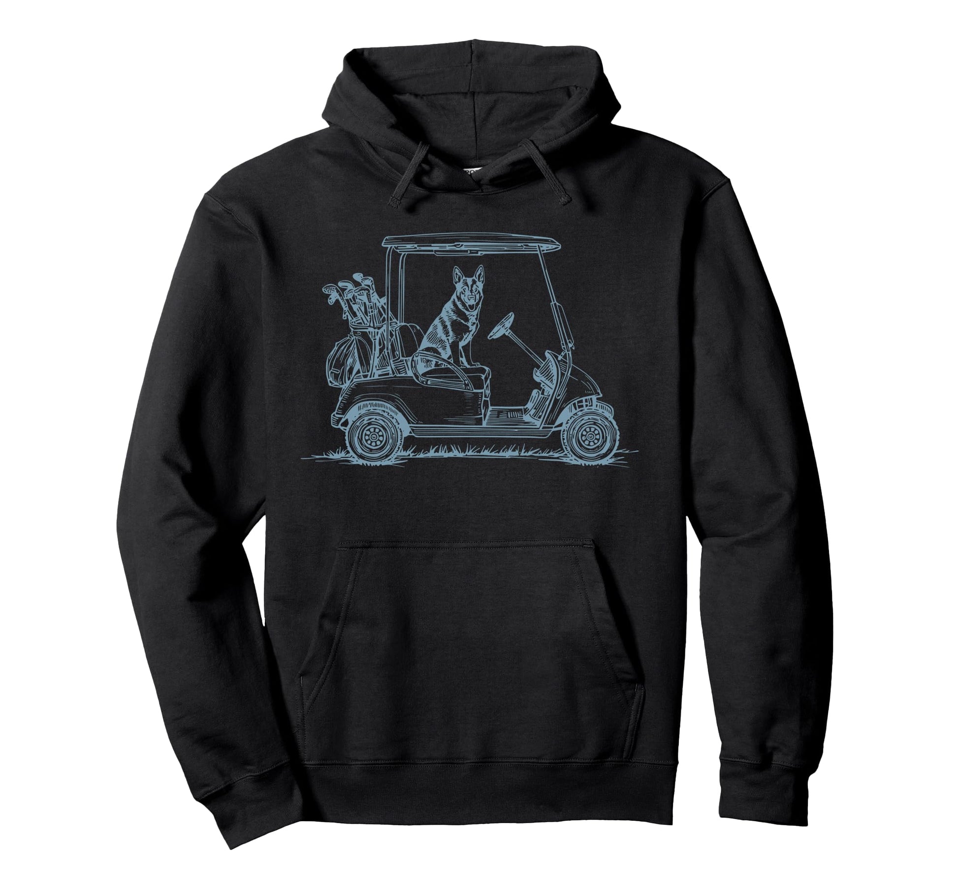 German Shepherd Dad Golf Car Golfing Hoodie - Minimalist Print Men Women - T-Shirt, Sweatshirt, Hoodie