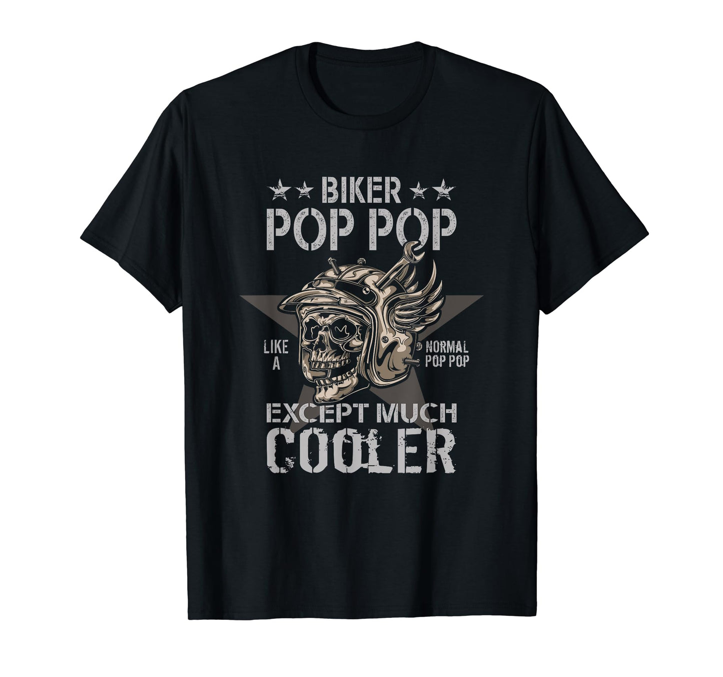 Biker Grandpa Motorbike Pop Pop Biker T-Shirt - Minimalist Print Unisex - T-Shirt, Sweatshirt, Hoodie