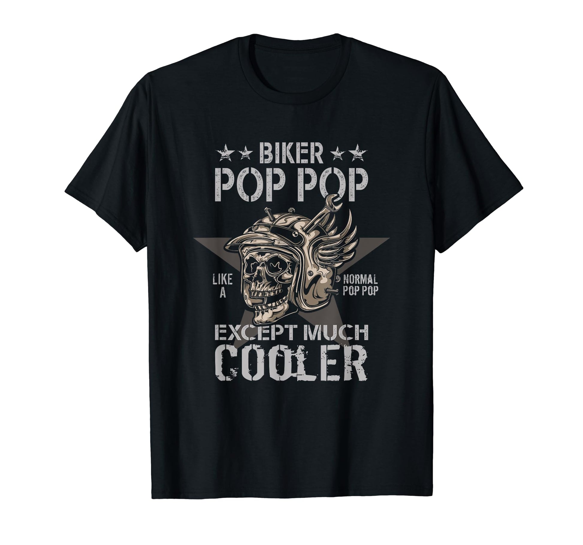 Biker Grandpa Motorbike Pop Pop Biker T-Shirt - Minimalist Print Unisex - T-Shirt, Sweatshirt, Hoodie