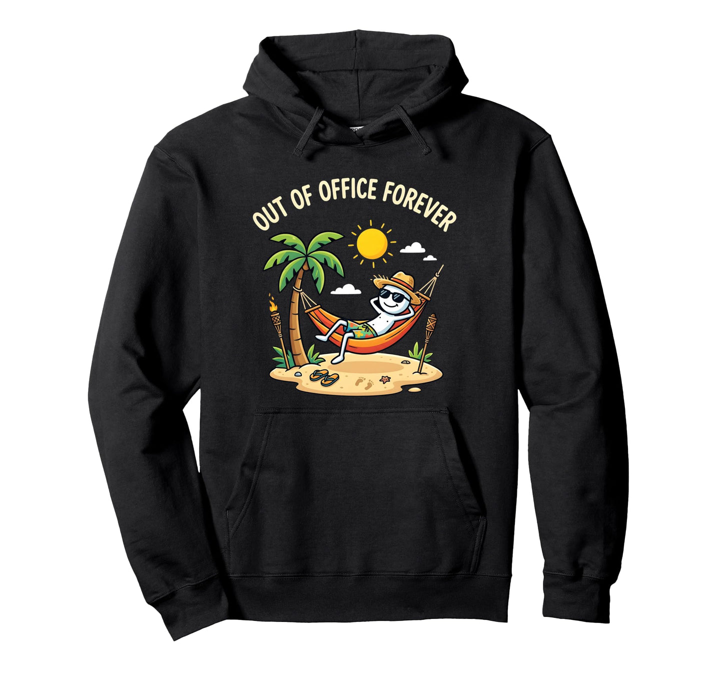 Out Office Forever Funny Retirement Beach Hoodie - Unique Graphic Men Women - T-Shirt, Sweatshirt, Hoodie