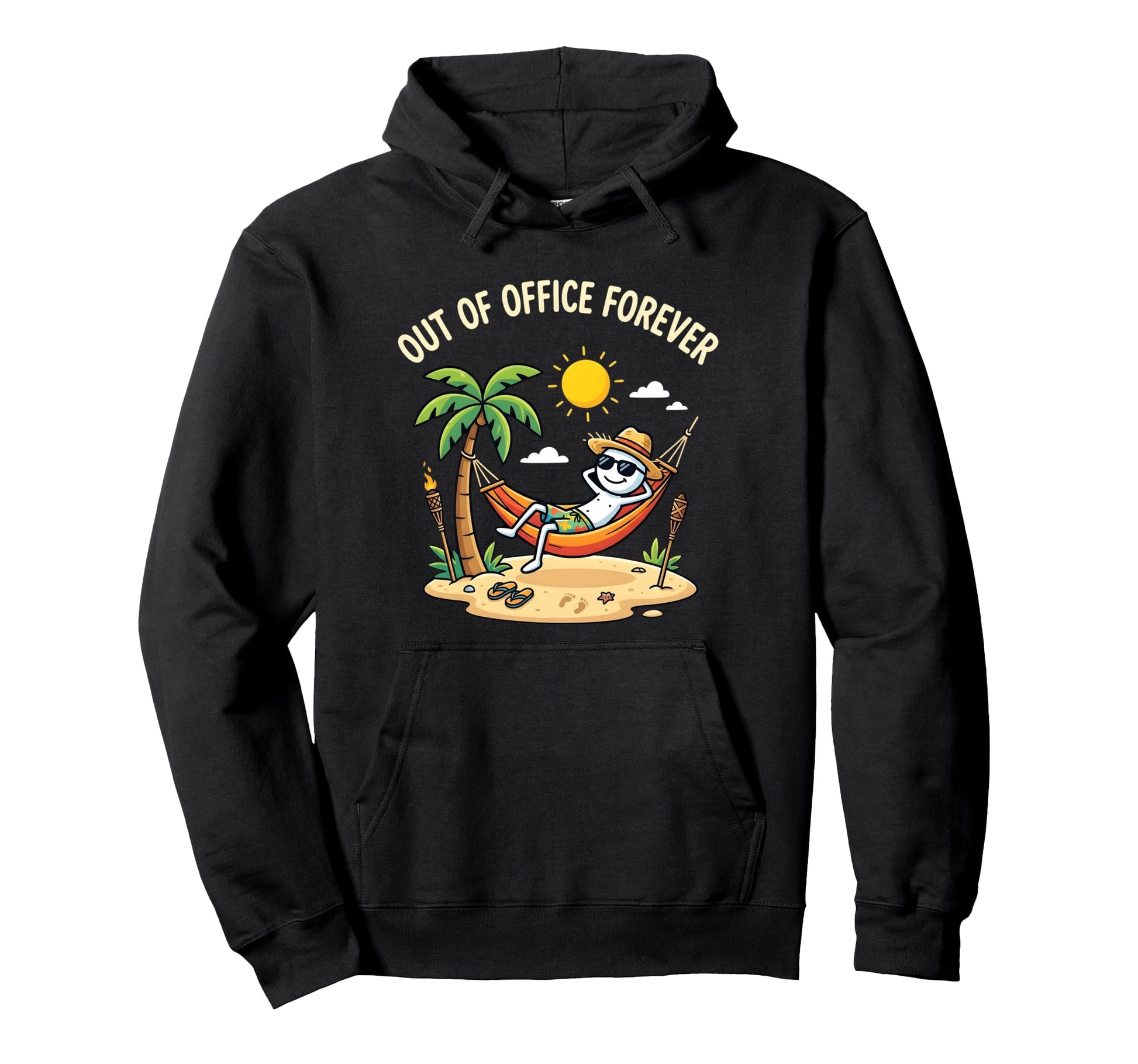 Out Office Forever Funny Retirement Beach Hoodie - Unique Graphic Men Women - T-Shirt, Sweatshirt, Hoodie