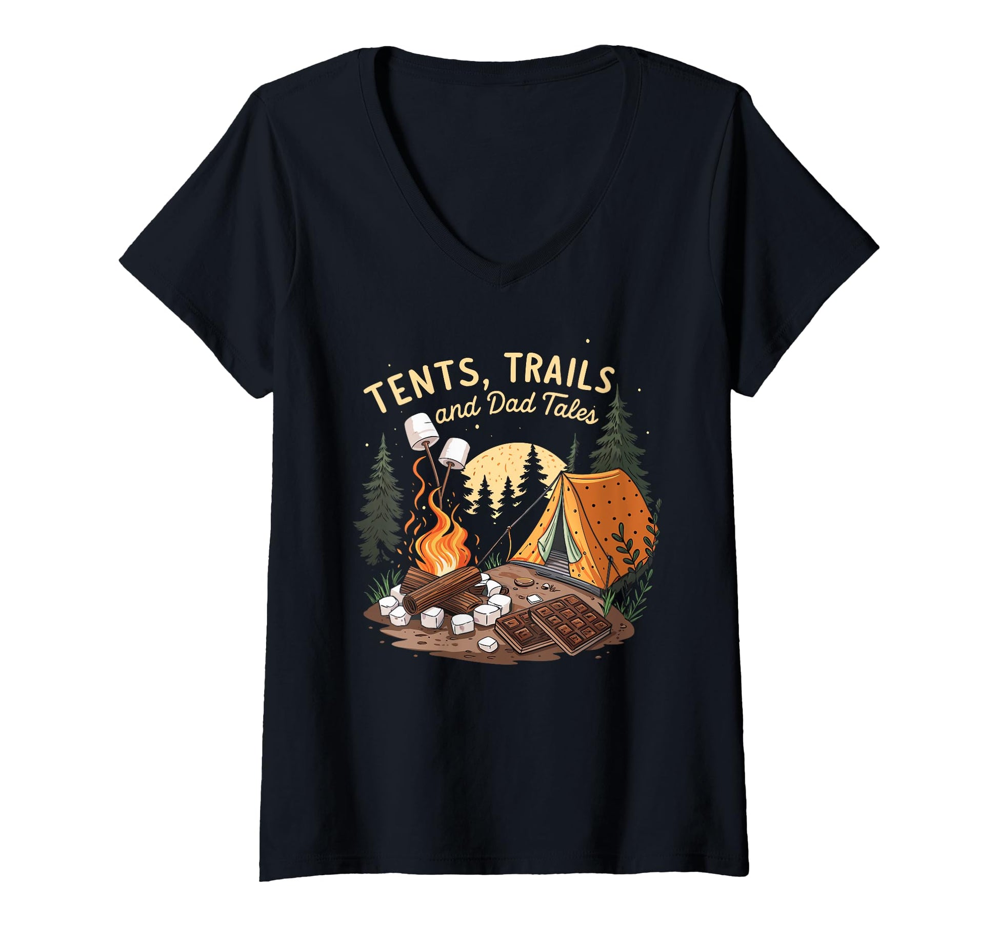 Tents Trails And Dad Tales Hiking Hoodie - Fun Novelty Design for Adults - T-Shirt, Sweatshirt, Hoodie