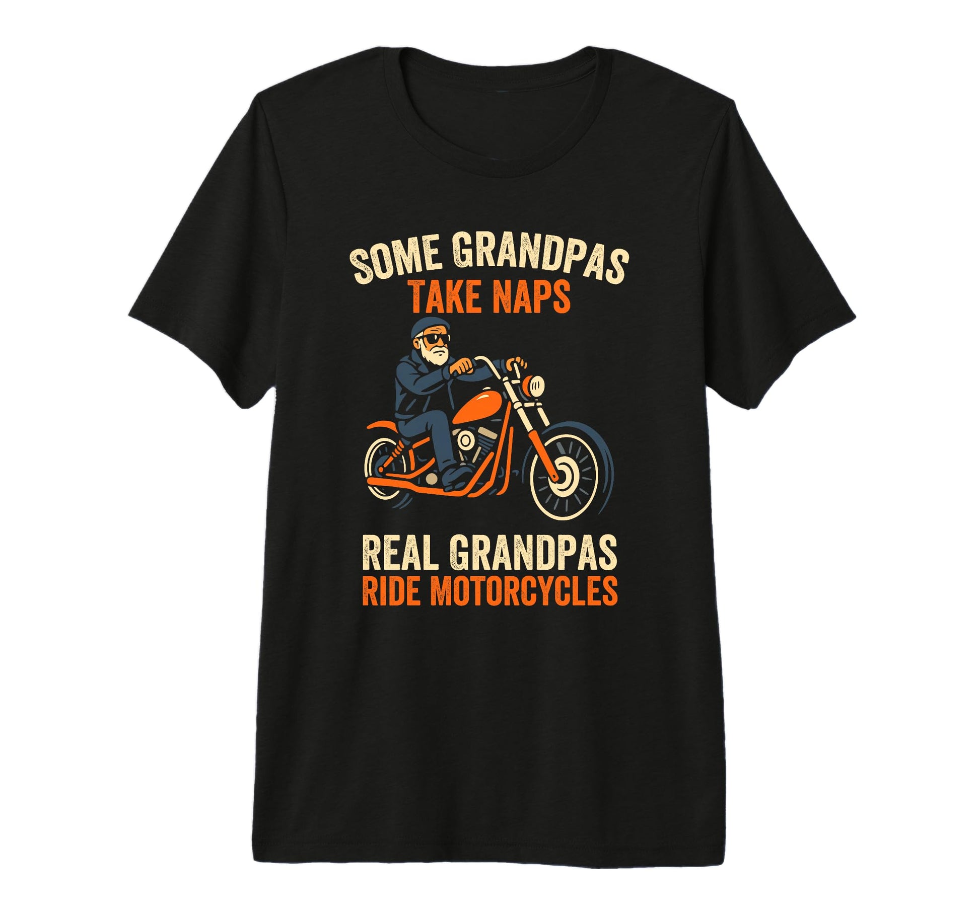 Real Grandpas Ride Motorcycles Funny T-Shirt - Fun Novelty Design Unisex - T-Shirt, Sweatshirt, Hoodie