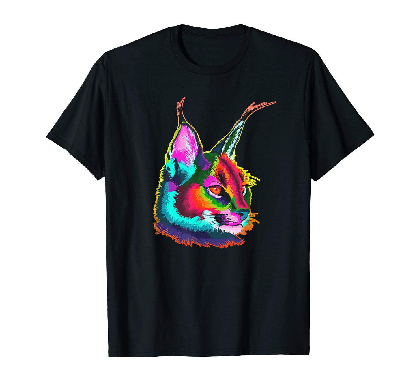 Funny Colorful Caracal Cats Lovers T-Shirt - Fun Novelty Design for Adults - T-Shirt, Sweatshirt, Hoodie