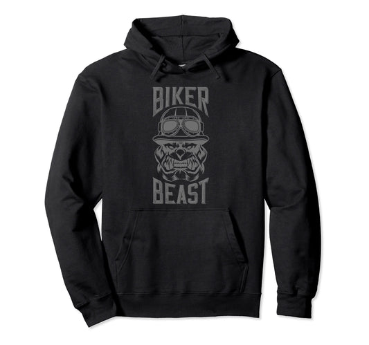 Biker Beast Dog Rider Motorcycle Dad Gift Hoodie - Custom Art Print Unisex - T-Shirt, Sweatshirt, Hoodie