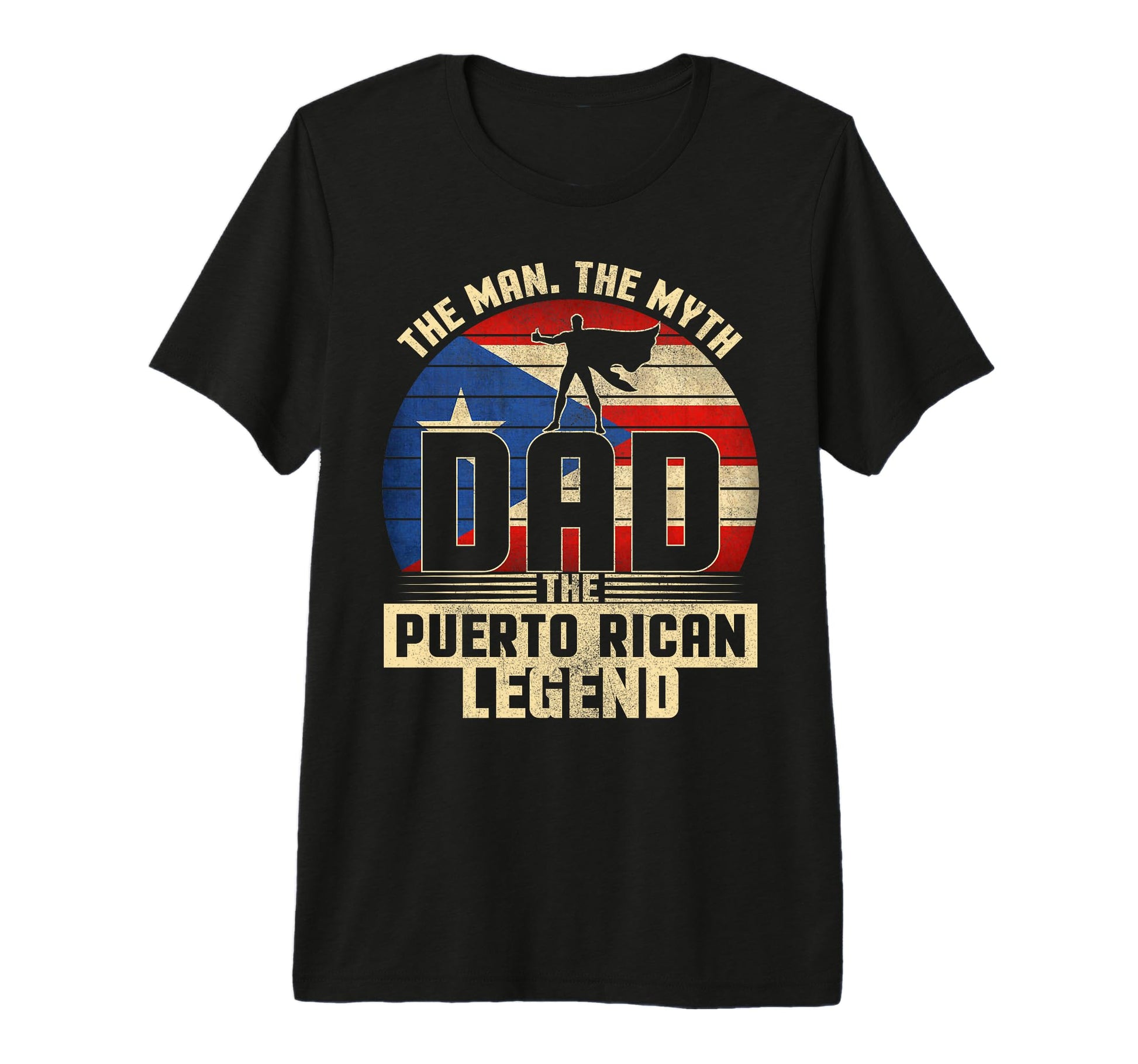 Myth Puerto Rican Legend Dad Tri Blend T-Shirt - Minimalist Print Men Women - T-Shirt, Sweatshirt, Hoodie