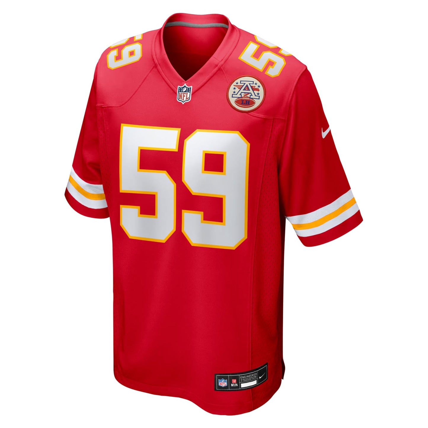 Kansas City Chiefs Cooper McDonald Red Team Game Jersey football jersey product view 1