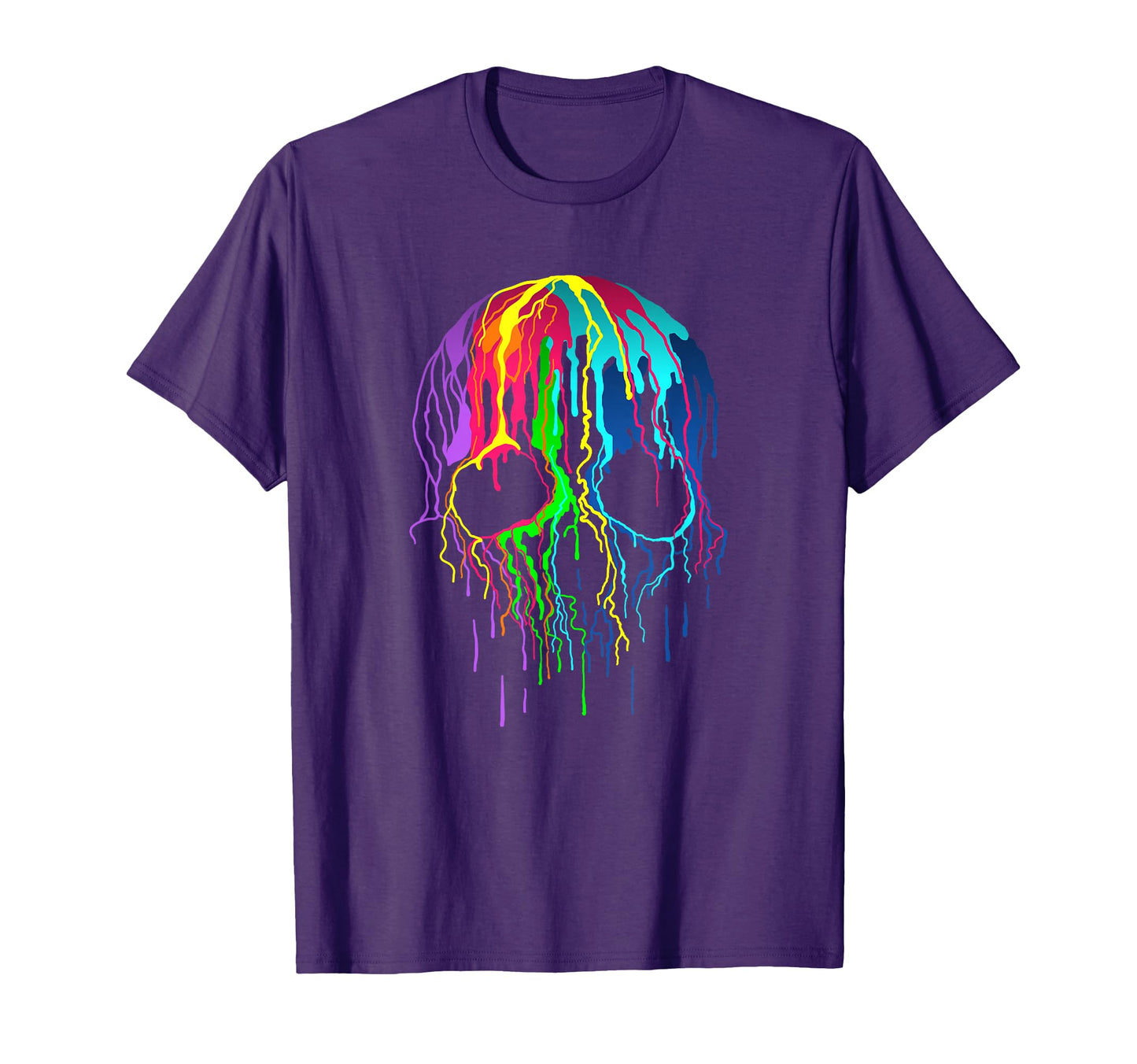 Colorful Paint Dripping Skull Paint T-Shirt - Novelty Apparel for Adults - T-Shirt, Sweatshirt, Hoodie