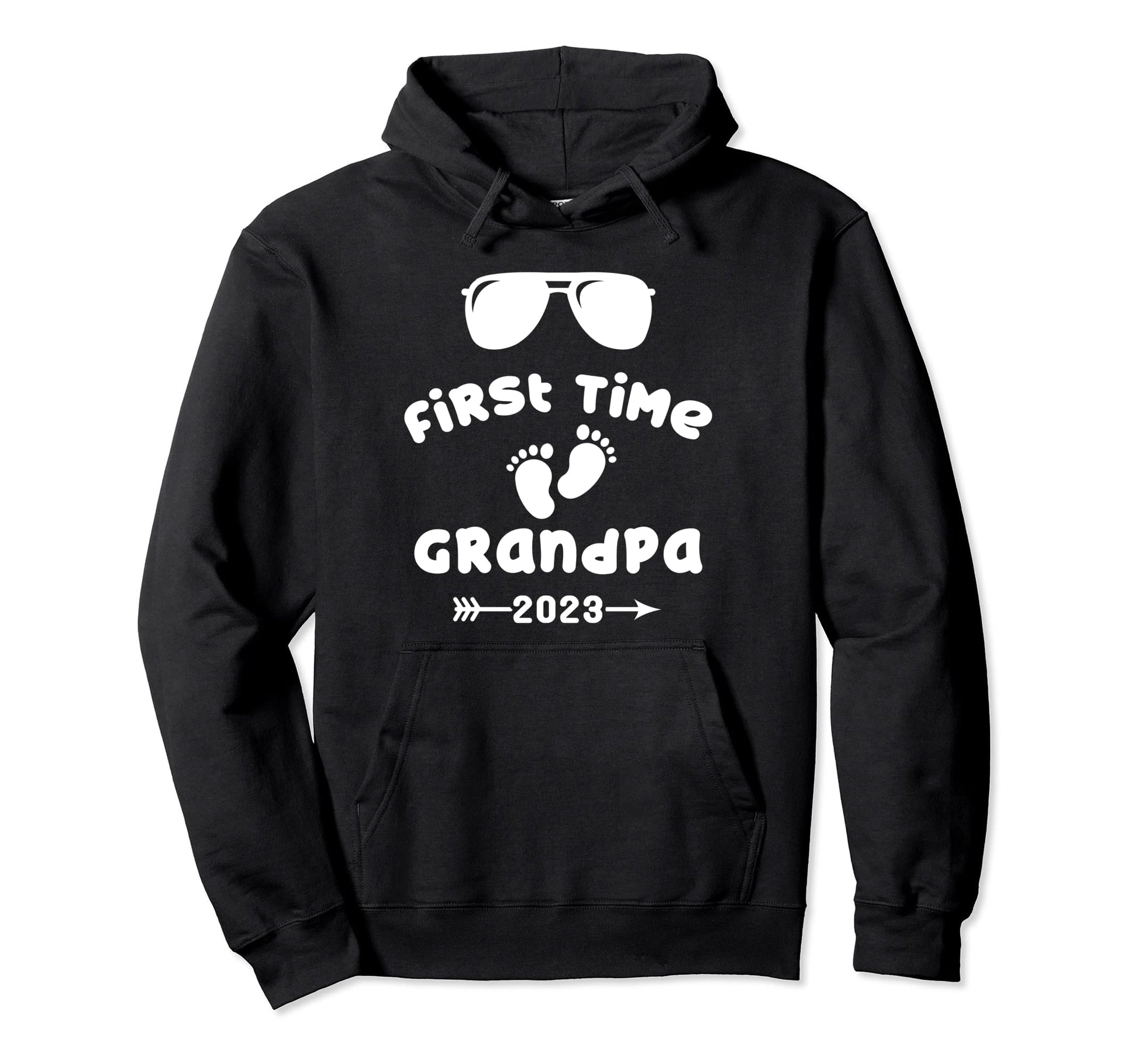 Funny Promoted To Grandpa 2023 First Hoodie - Fun Novelty Design Men Women - T-Shirt, Sweatshirt, Hoodie