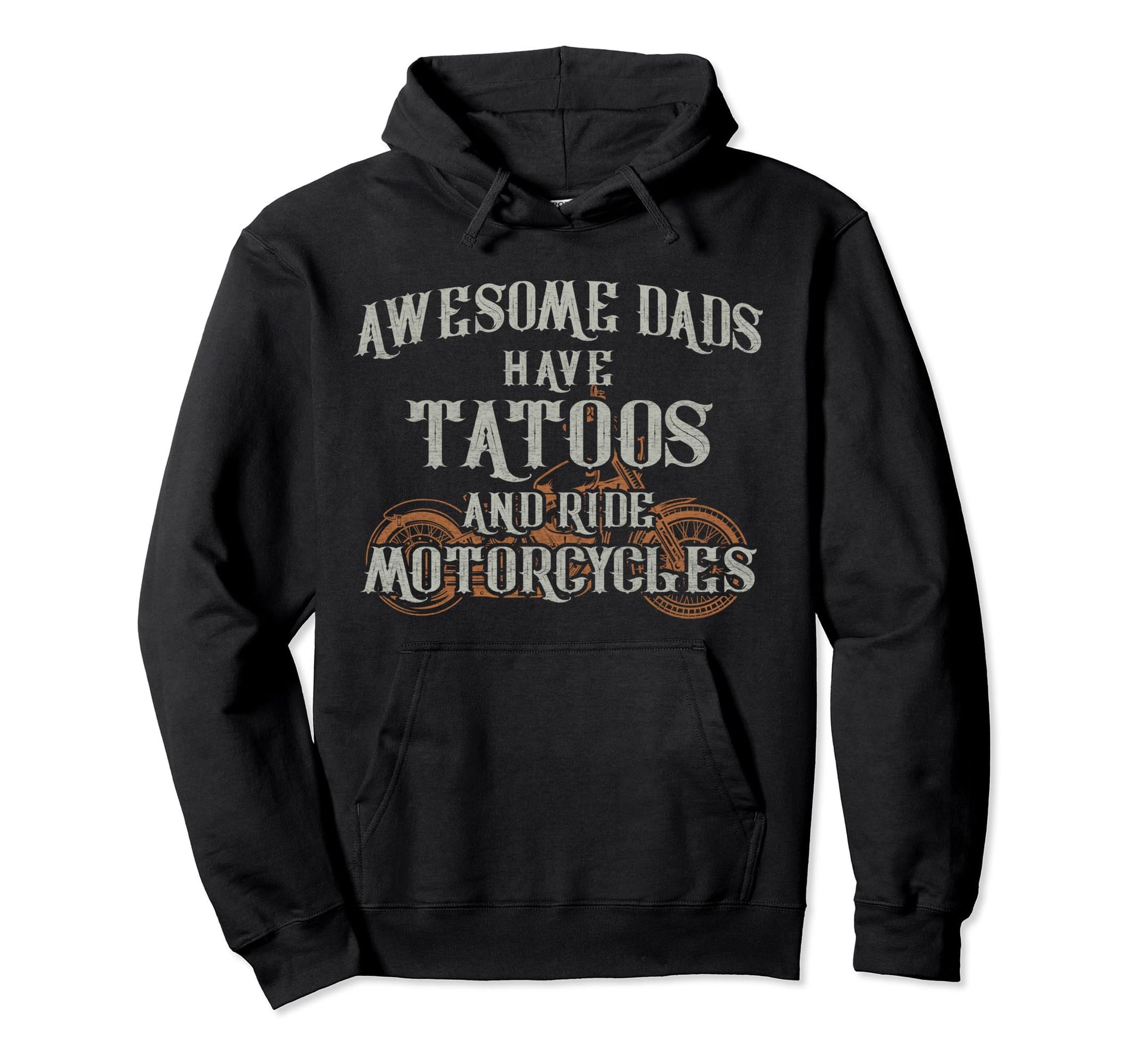 Dad Hoodies Tattoo Motorcycle Fathers Hoodie - Graphic Print for Adults - T-Shirt, Sweatshirt, Hoodie