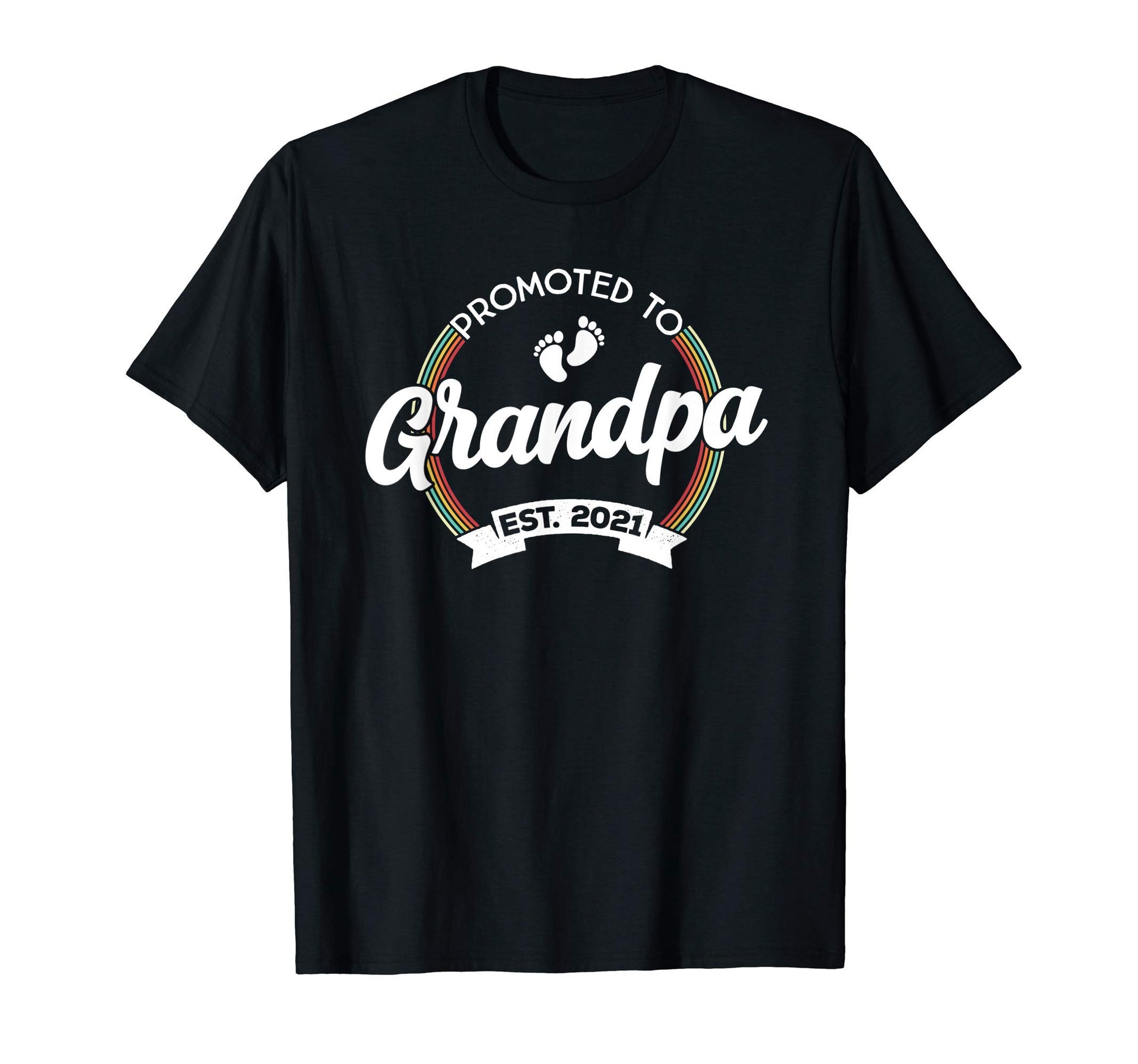 Mens Promoted To Grandpa Est 2021 T-Shirt - Custom Art Print Men Women - T-Shirt, Sweatshirt, Hoodie
