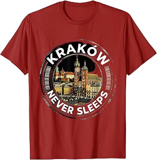 Krakw Never Sleeps Vintage Skyline Design T-Shirt Unisex T-shirt, Sweatshirt, Hoodie, Long Sleeve Tee - T-Shirt, Sweatshirt, Hoodie