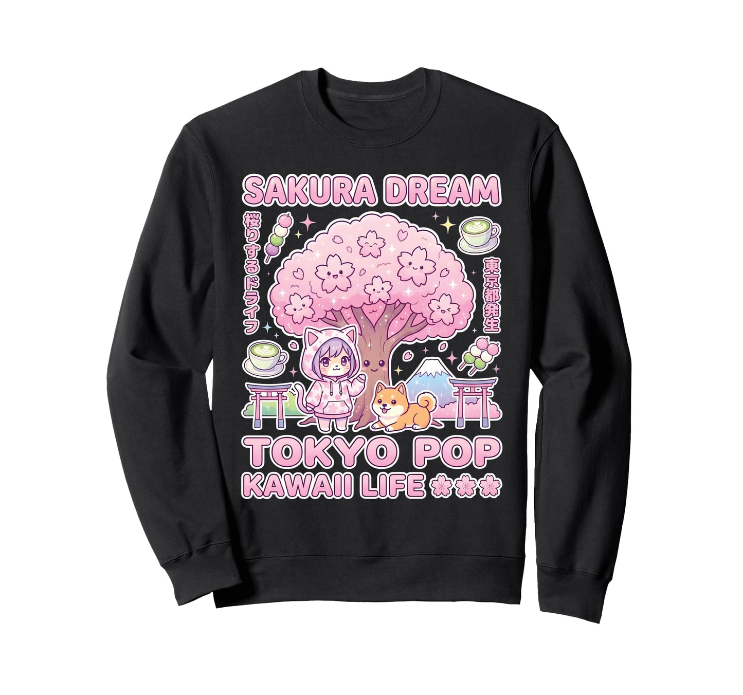 Sakura Tokyo Pop Kawaii Japanese Sweatshirt - Trendy Graphic for Adults - T-Shirt, Sweatshirt, Hoodie