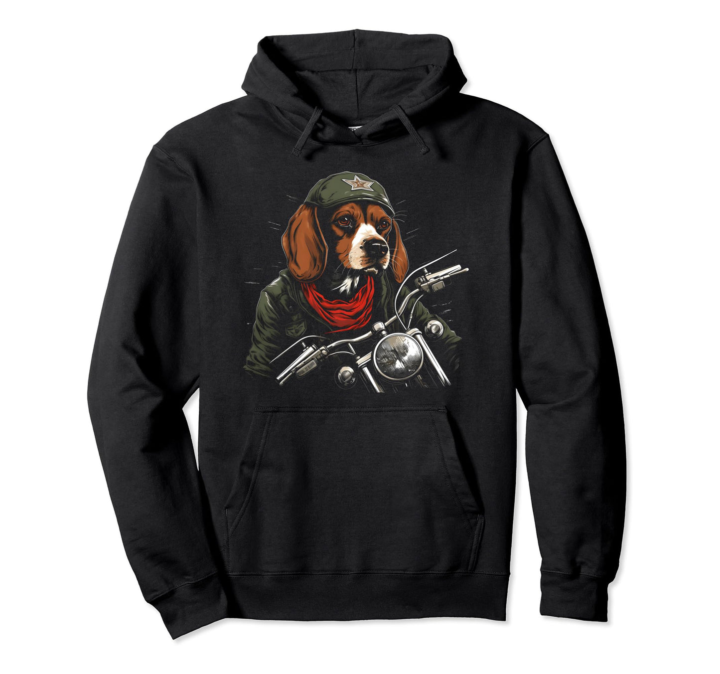 Motorcycle Dad Biker Funny Dog Beagle Dad Hoodie - Custom Art Print Unisex - T-Shirt, Sweatshirt, Hoodie