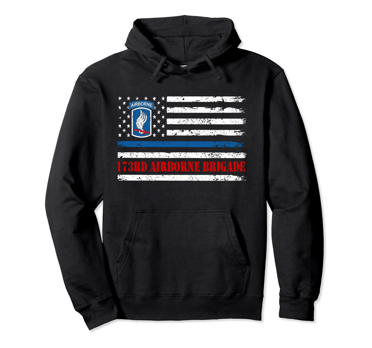 173Rd Airborne Brigade American Flag Hoodie - Unique Graphic Unisex - T-Shirt, Sweatshirt, Hoodie