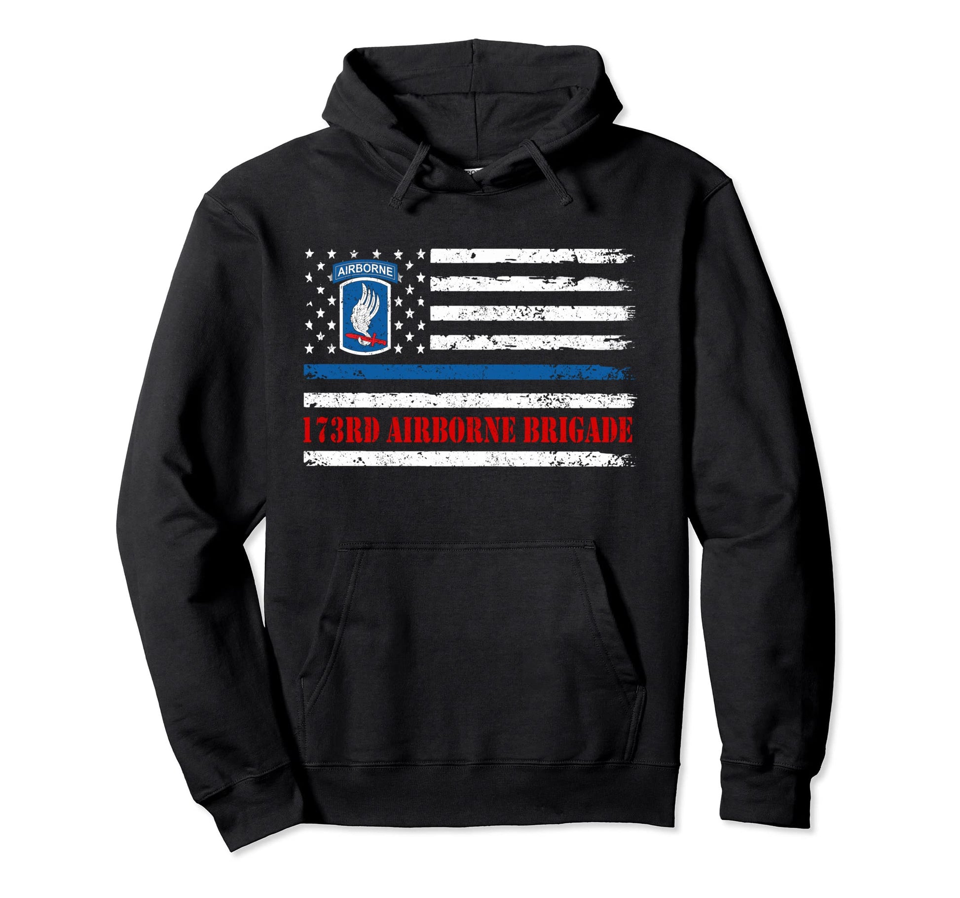 173Rd Airborne Brigade American Flag Hoodie - Unique Graphic Unisex - T-Shirt, Sweatshirt, Hoodie